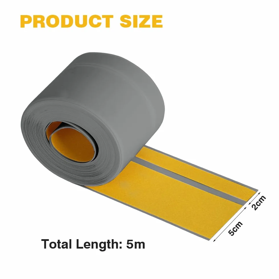 Miękka listwa przypodłogowa samoprzylepna 50x20 mm 5 m szara