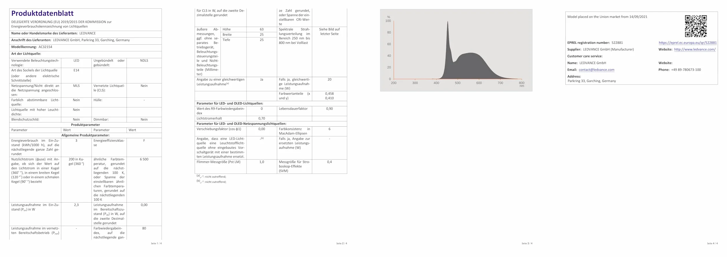 OSRAM LED SPECIAL T26 / Lampa LED: E14, 2,30 W, matowe, Kąt rozsyłu światła: 160 °, Chłodne światło dzienne, 6500 K
