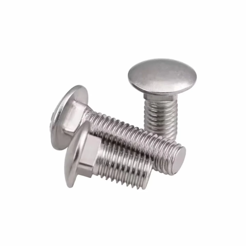 Śruby zamkowe, pełny gwint, śruby płaskie z nasadką czworokątną, stal nierdzewna, okrągła śruba M12 x 50 mm (2 sztuki)