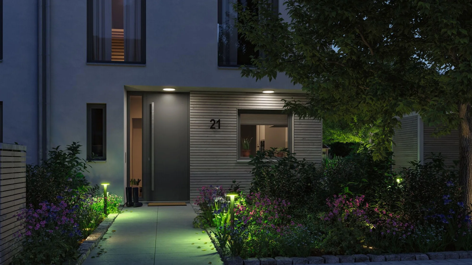 Paulmann 94756 LED oprawa zewnętrzna, oprawa słupkowa Smart Home Zigbee Plate przyjazna owadom IP44 600mm RGBW+ 200lm 230V ściemn. antracyt metal