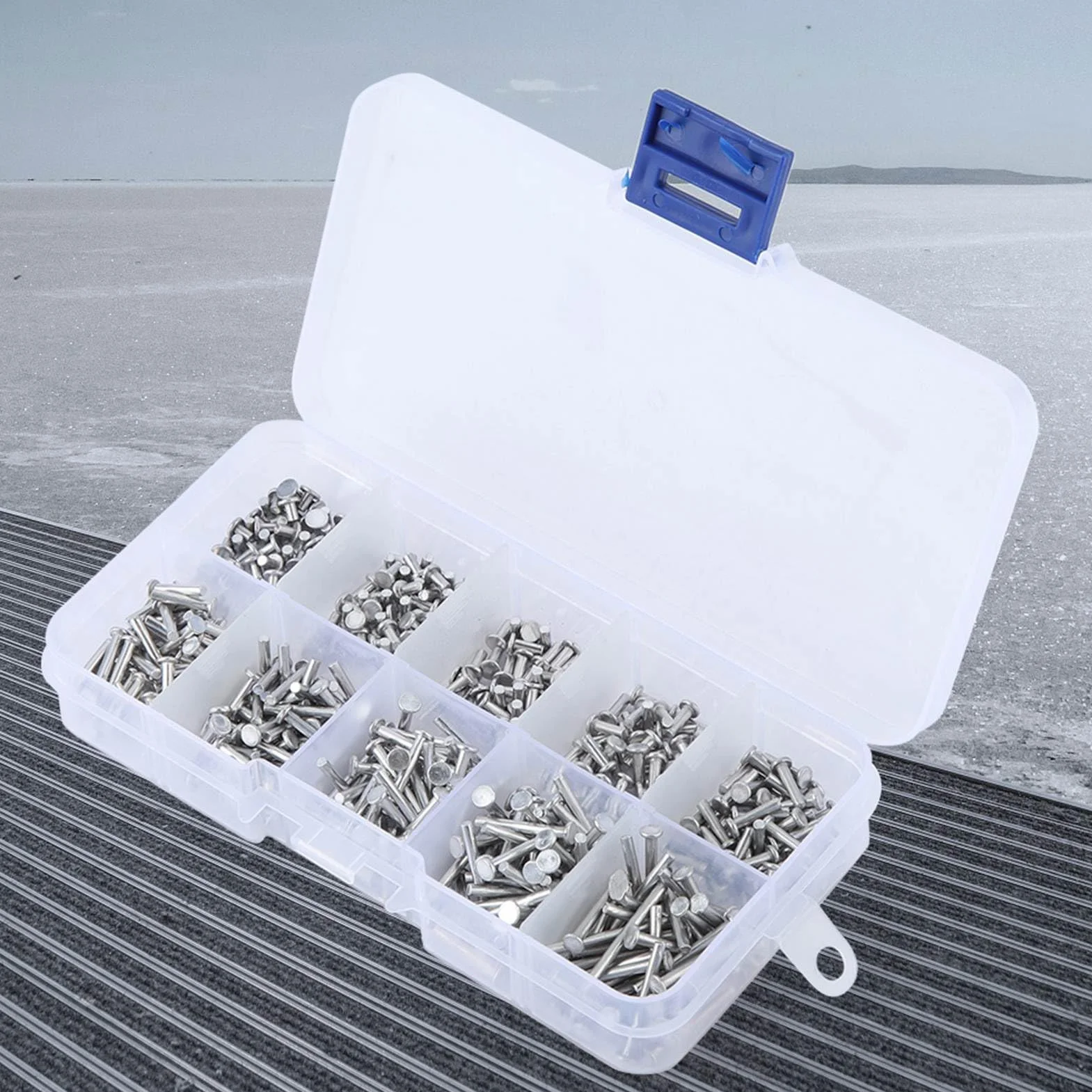 Płaskie Nity Aluminiowe z łbem Stożkowym Płaskim, 500 Szt. Zestaw Nakrętek z łbem Płaskim M2 z Litego Aluminium o Długości 3/4/5/6/8/10/12/14/16/18mm dla Przemysłu Motoryzacyjnego