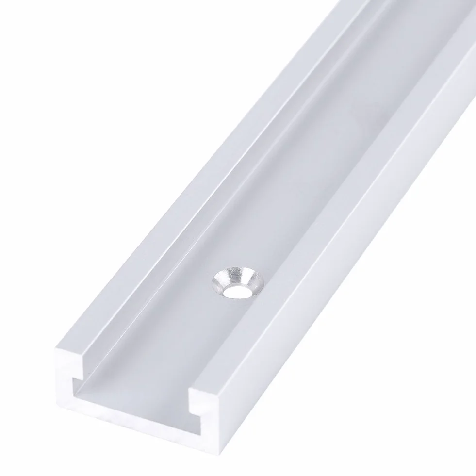 Ausla T-Track ze Stopu Aluminium 400 mm, Prowadnik Szyny Ukośnej z Śrubami Samogwintującymi do Obróbki Drewna