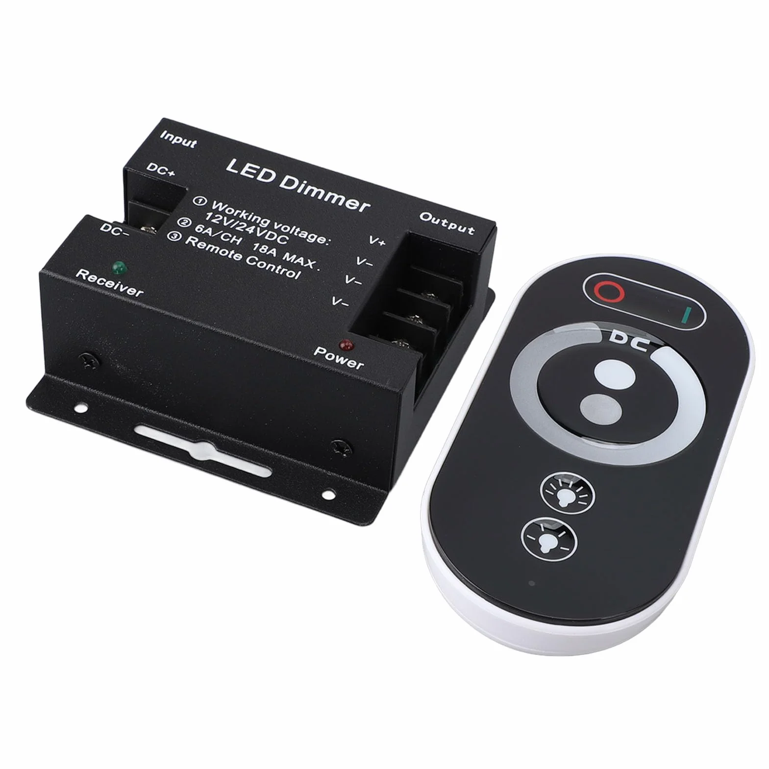 Yosoo Health Gear Przełącznik Dimmer do świateł LED, DC 12V - 24V 18A PWM LED Light Light Strip Controller, RF Pilot Center, Reguel Brightness