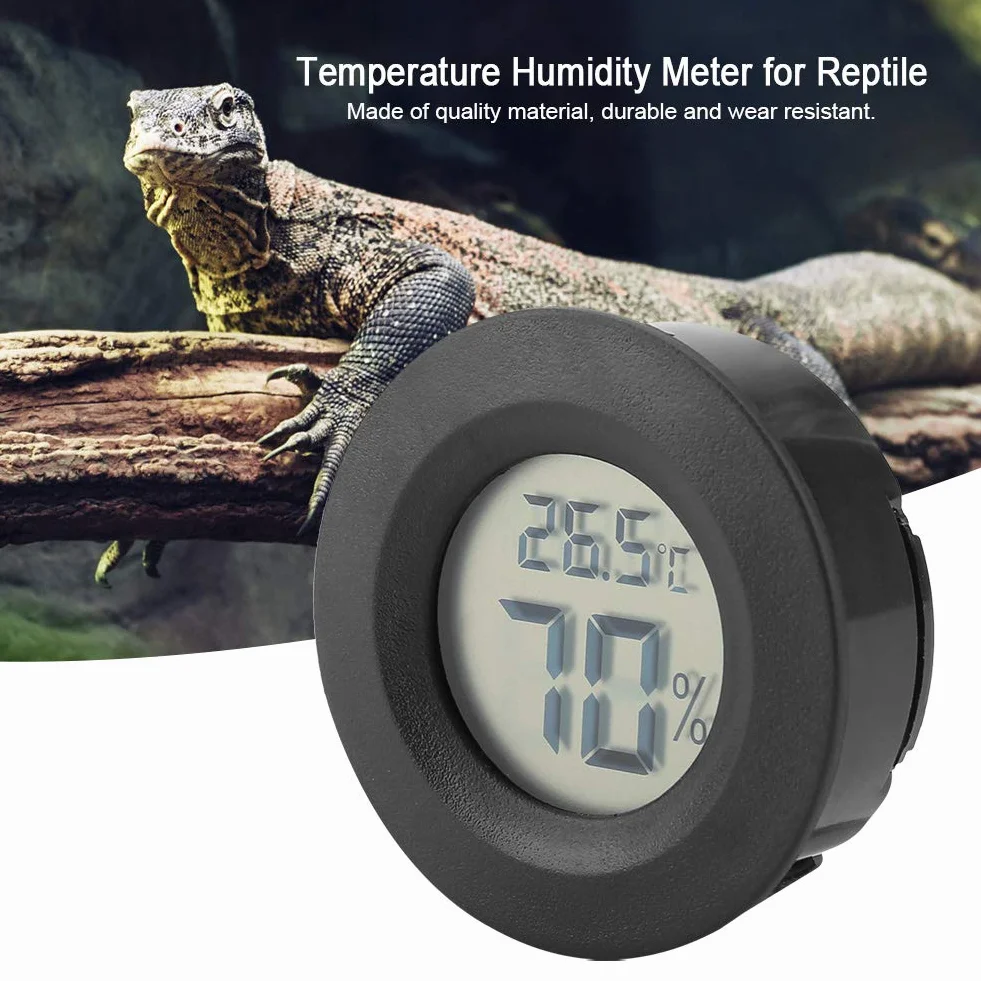 Mini termometr z higrometrem, elektroniczny cyfrowy wyświetlacz LCD, pomiar wilgotności powietrza dla zwierząt domowych, do inkubatorów, do hodowli gadów, pudełek, stacja pogodowa, szklarnia, piwnica