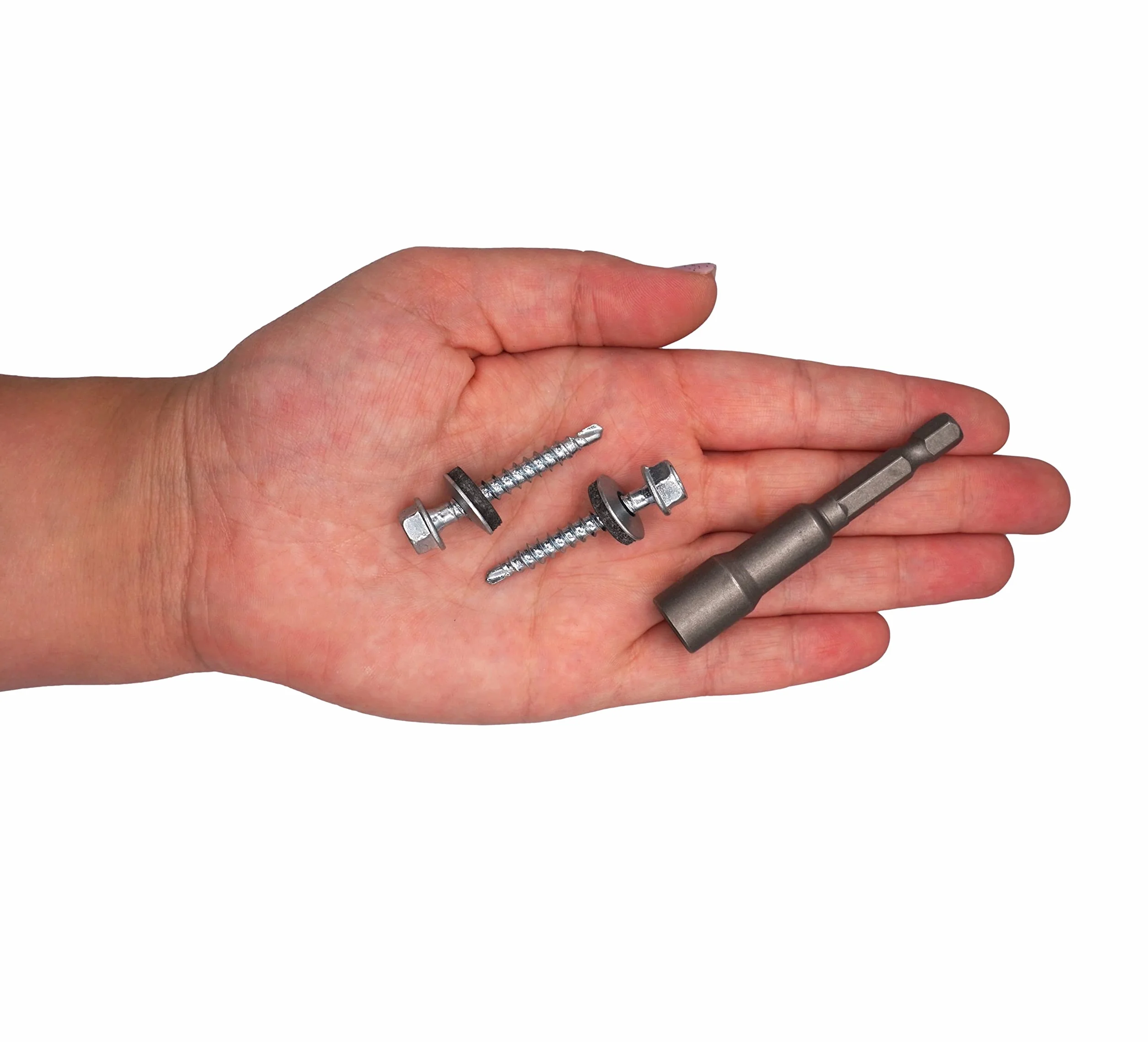 (500 sztuk) DIN 7504-K stal cynkowana 4,8 x 35 mm śruby samowiercające z podkładkami EPDM, głowica podkładki sześciokątnej, śruba z blachy, samogwintująca (500, 4,8 x 35 mm)
