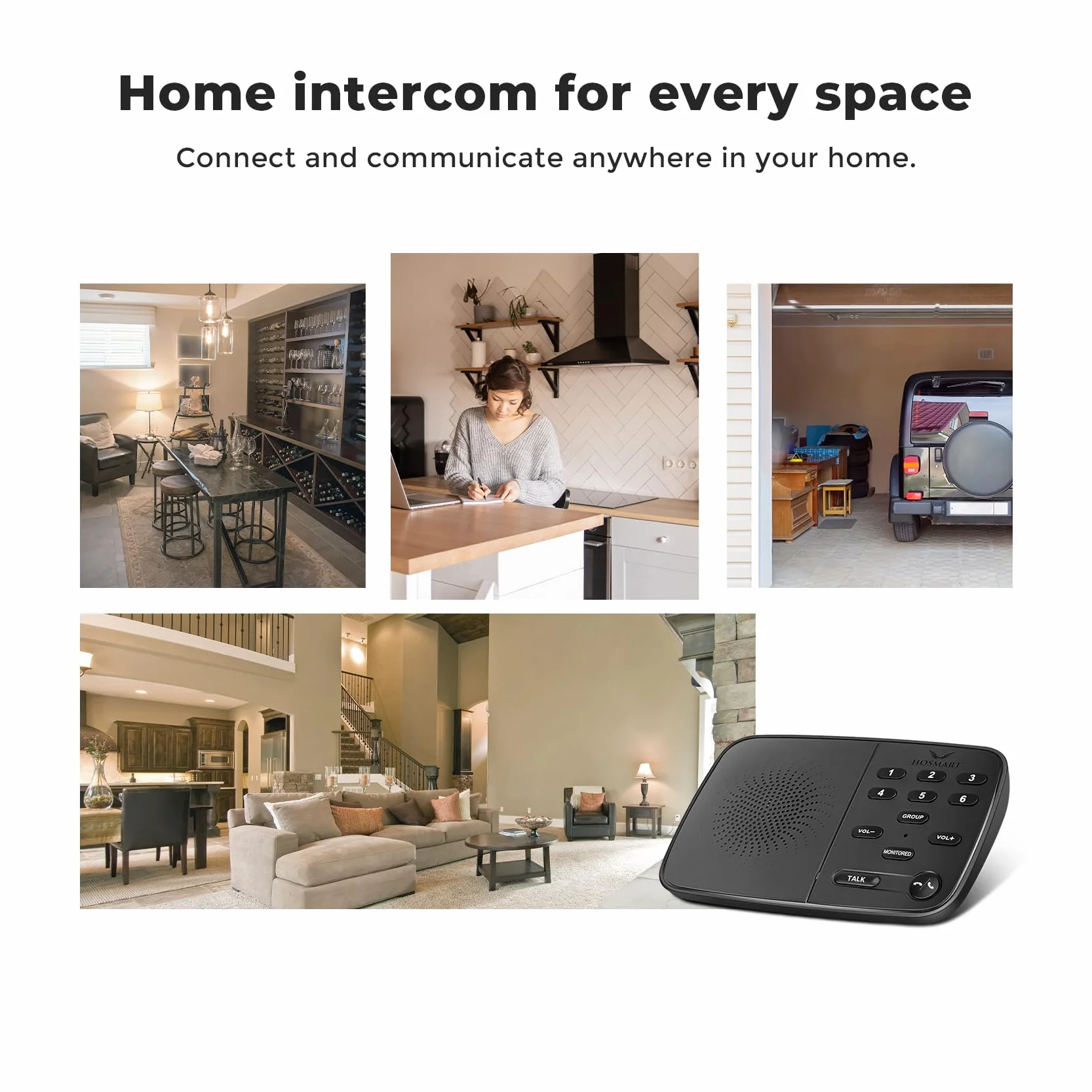 Hosmart UltraSpeak Pro bezprzewodowy interkom do domu, 2024 Full-Duplex bezprzewodowy interkom biznesowy, interkom pokojowo-pokojowy, dwukierunkowy interkom w czasie rzeczywistym o zasięgu 400 metrów