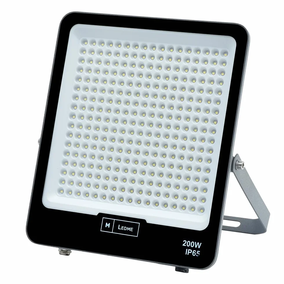 M Ledme - Napoli Plus reflektor Led 200 W, 24000 lumenów, możliwość ściemniania IP65, ciepłe światło (3000 k), oświetlenie zewnętrzne. Zastosowanie do ogrodu, patio, parkingu, hotelu, budynków itp.