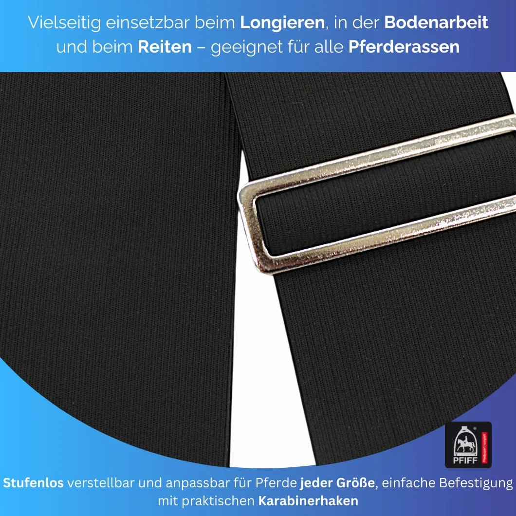 PFIFF 103117 Longier i system treningowy, elastyczny pas treningowy do budowy mięśni, wspomaga równowagę, specjalnie rozciągliwy materiał, czarny, pełny
