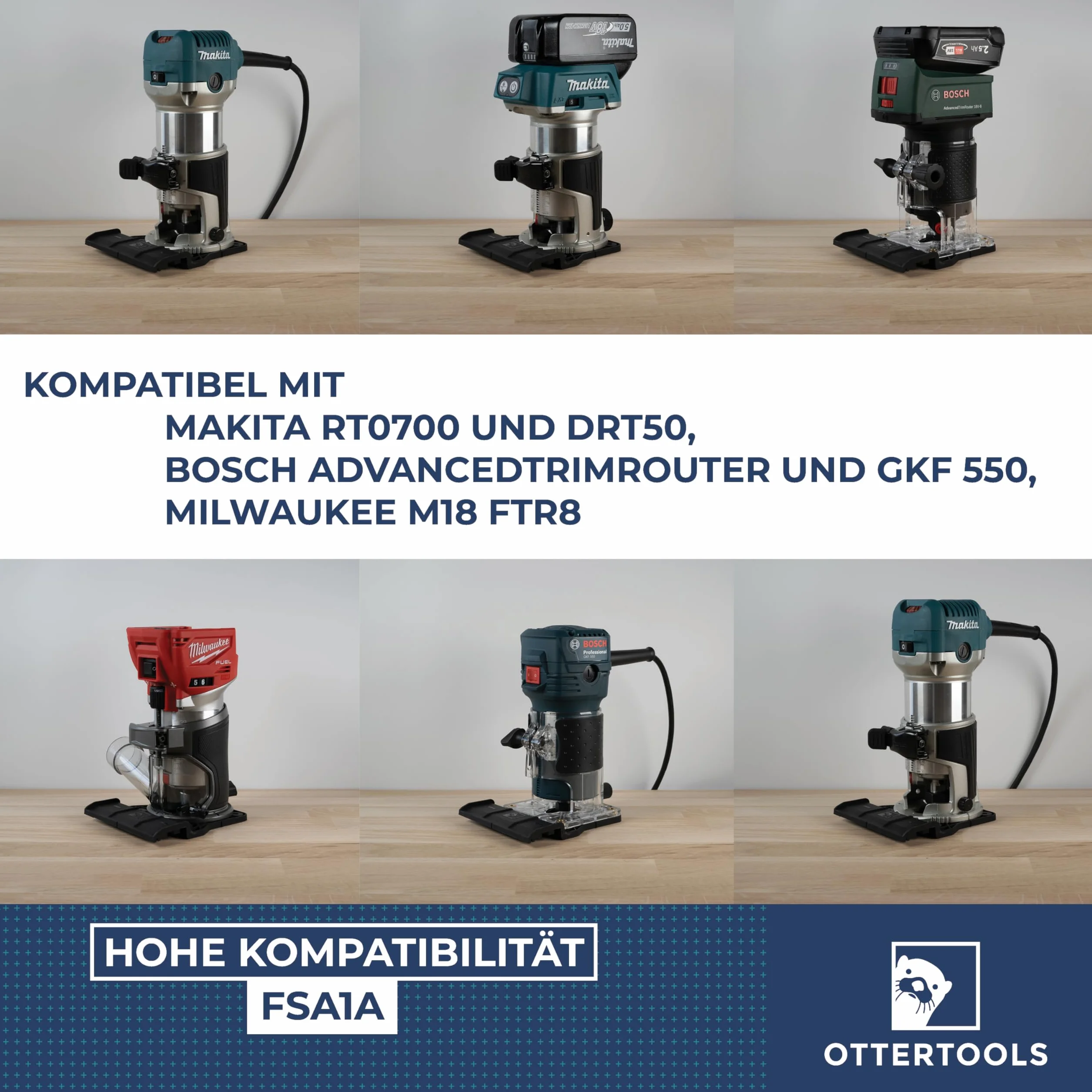 Adapter szyny prowadzącej FSA1A do frezarki górnowrzecionowej – Makita RT0700 DRT50 Bosch GKF550 Milwaukee FTR8