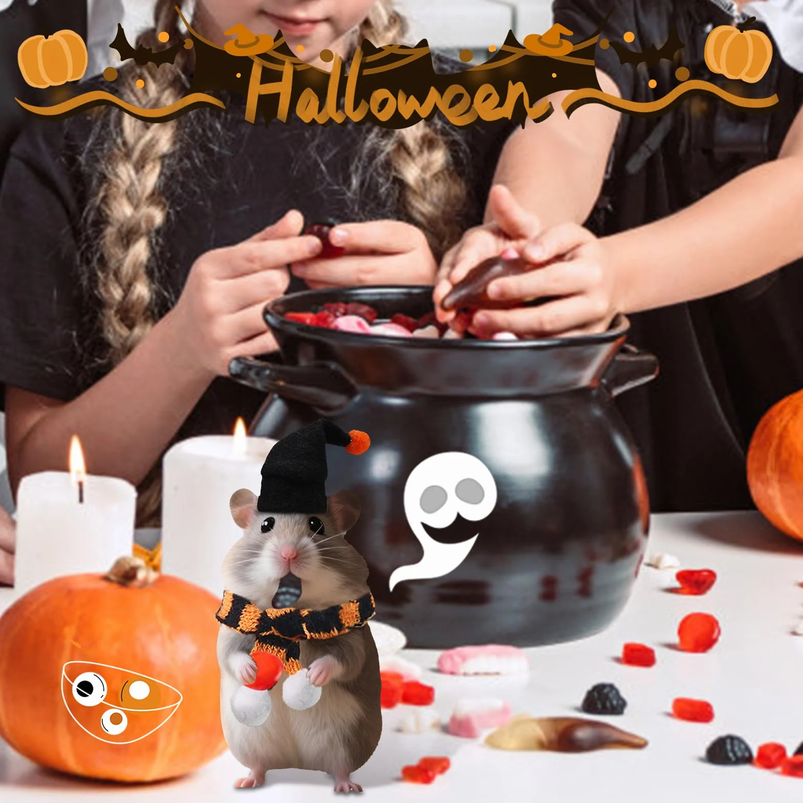 Przebranie chomika z szalikiem, uroczy strój dla chomika krasnoludka Halloween, strój dekoracyjny akcesoria imprezy dla gryzoni fotografia urodziny