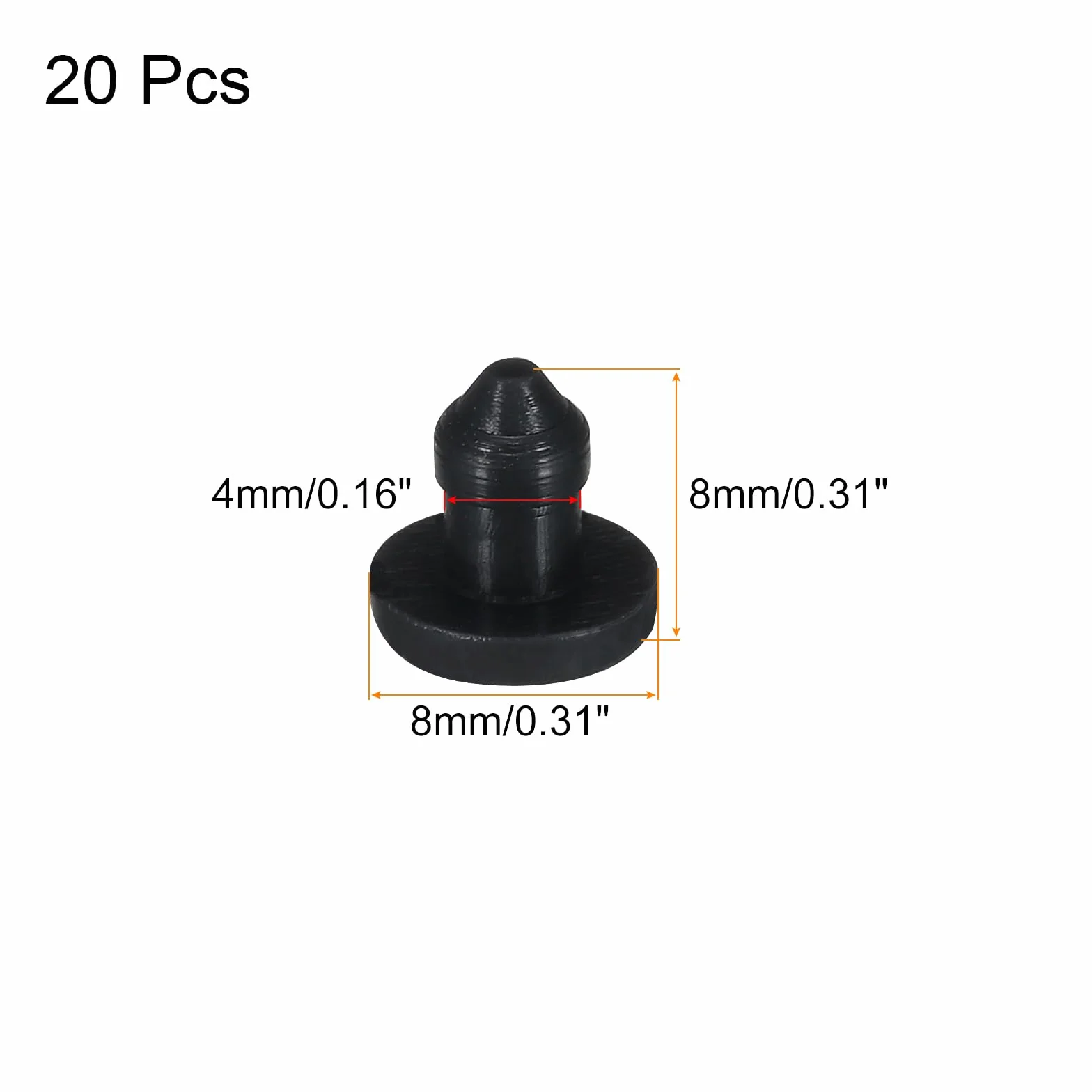 QUARKZMAN Silikonowy korek zatrzaskowy 4 mm czarny opakowanie 20 sztuk