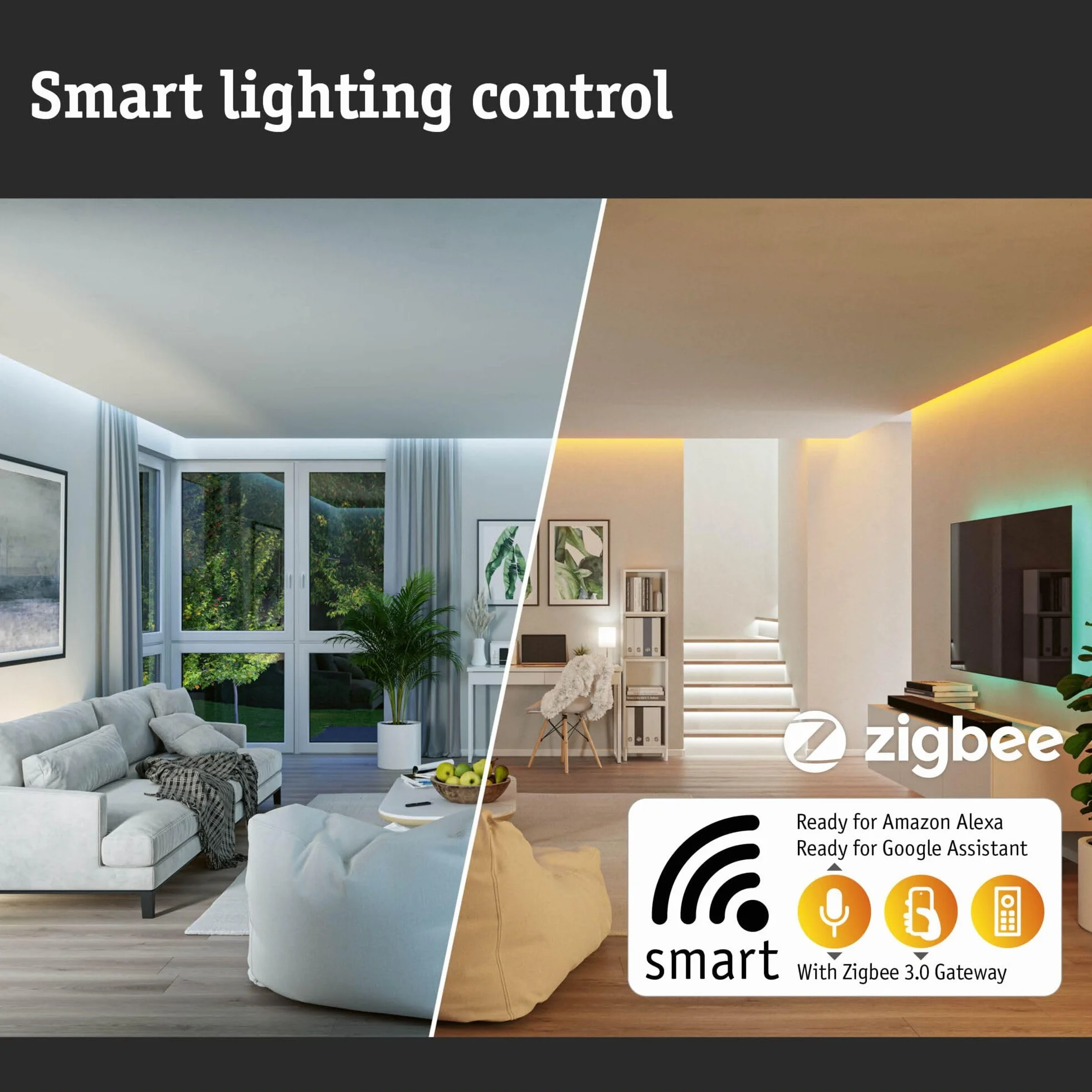Paulmann 94756 LED oprawa zewnętrzna, oprawa słupkowa Smart Home Zigbee Plate przyjazna owadom IP44 600mm RGBW+ 200lm 230V ściemn. antracyt metal