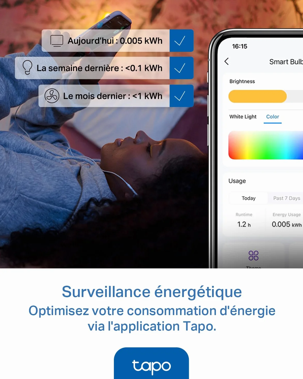Tapo L430P Smart P45 żarówka Wi-Fi E14 470 lumenów 16 mln kolorów ściemnianie harmonogram timer monitorowanie energii Alexa Google Assistant Samsung