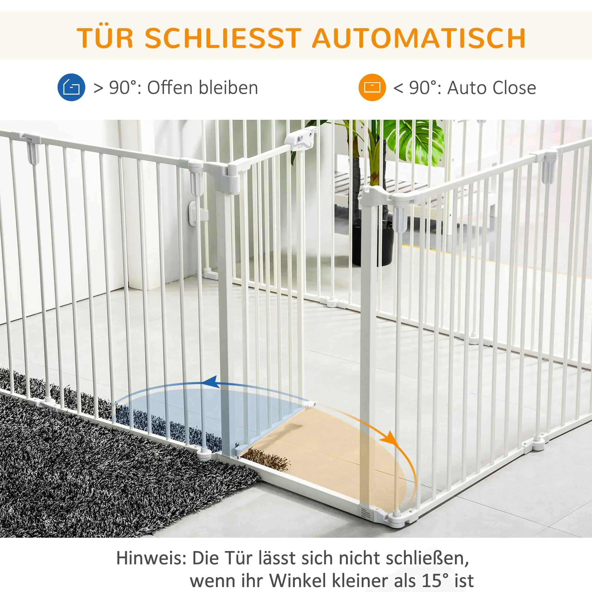 PawHut Puppy Run Outdoor Behuizing voor Honden Beschermrooster 8 Panelen 60 x 76 cm Wit