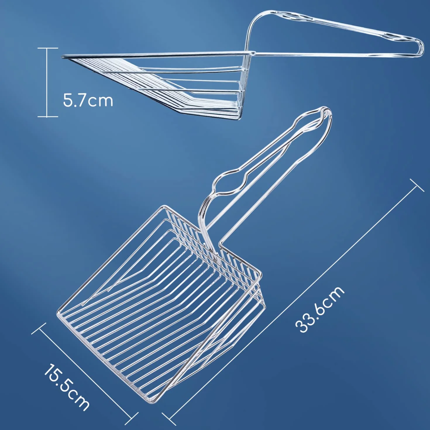 Nobleza Łopatka do żwirku dla kota, 2 Minute Clean One Litter Box, Metallic Cat Litter Scooper