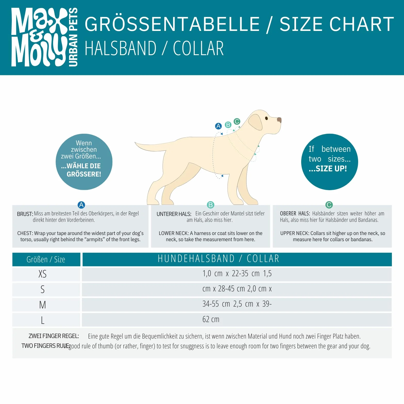 Max & Molly Fashion Smart ID obroża dla psa, miękki neopren, regulowany rozmiar 33-53 cm, wodoodporna