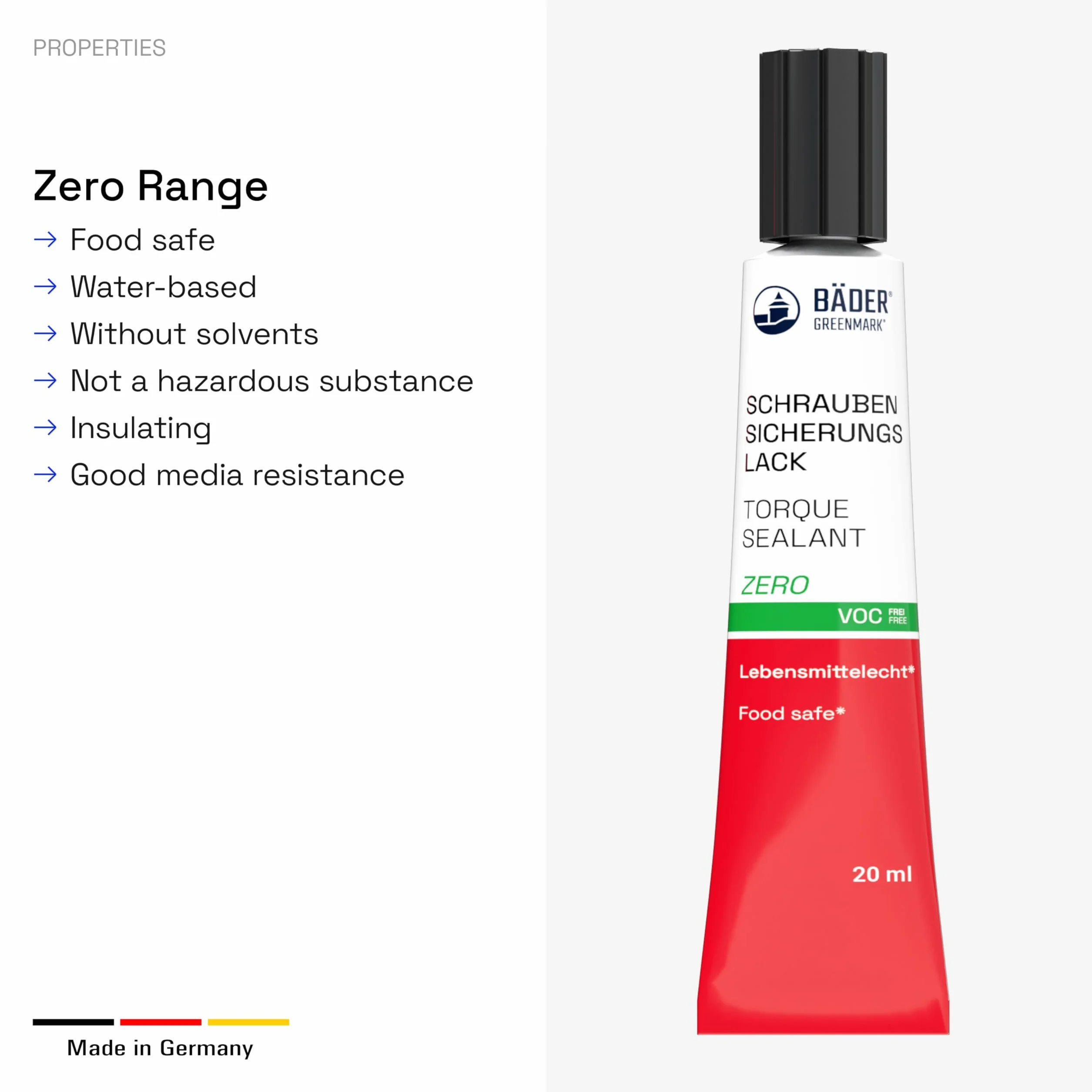 Oryginalny lakier Zero serie niebieski 20 ml od BADER – bezpieczny dla narzędzi, podpisów, plomb i uszczelnień