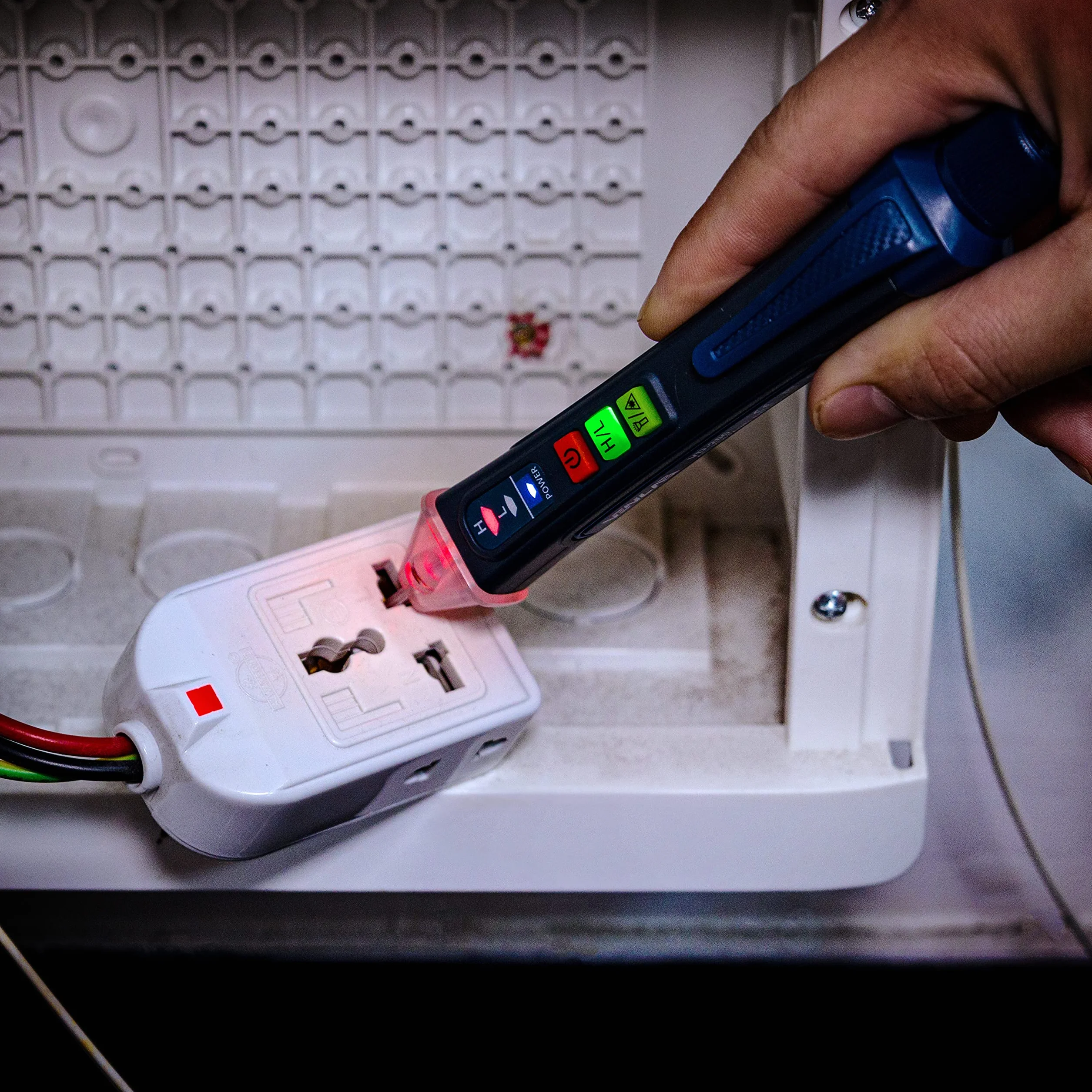 Bezkontaktowy Tester Napięcia AC NCV 12/48-1000V Profesjonalny Tester Elektryczny z Alarmem LED i Dźwiękowym