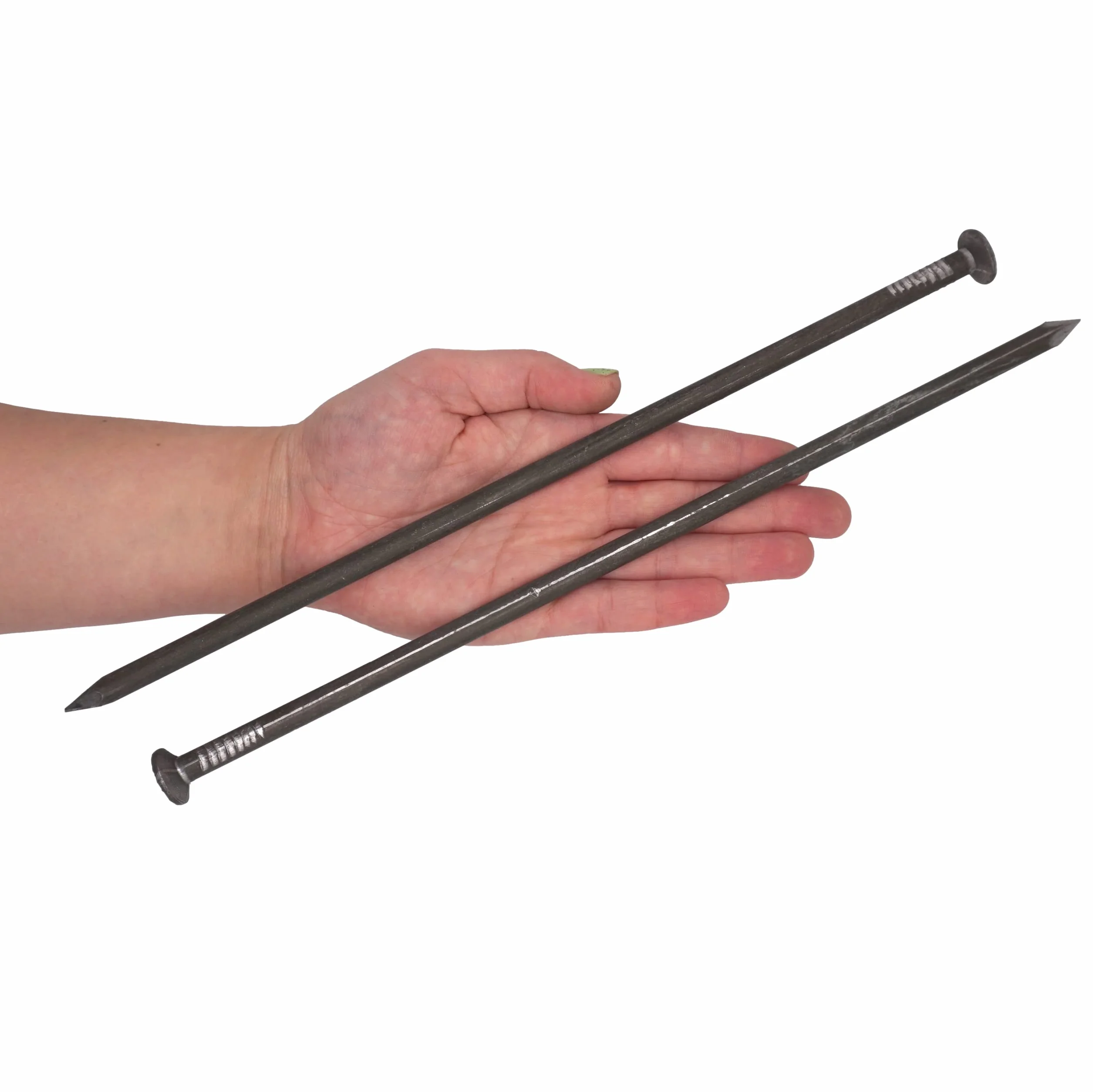 Gwoździe konstrukcyjne ze stali węglowej 8,0 x 300 mm, z płaską okrągłą głowicą, wielofunkcyjne gwoździe do drutu wspólnego, do obróbki drewna (12, 8,0 x 300 mm)