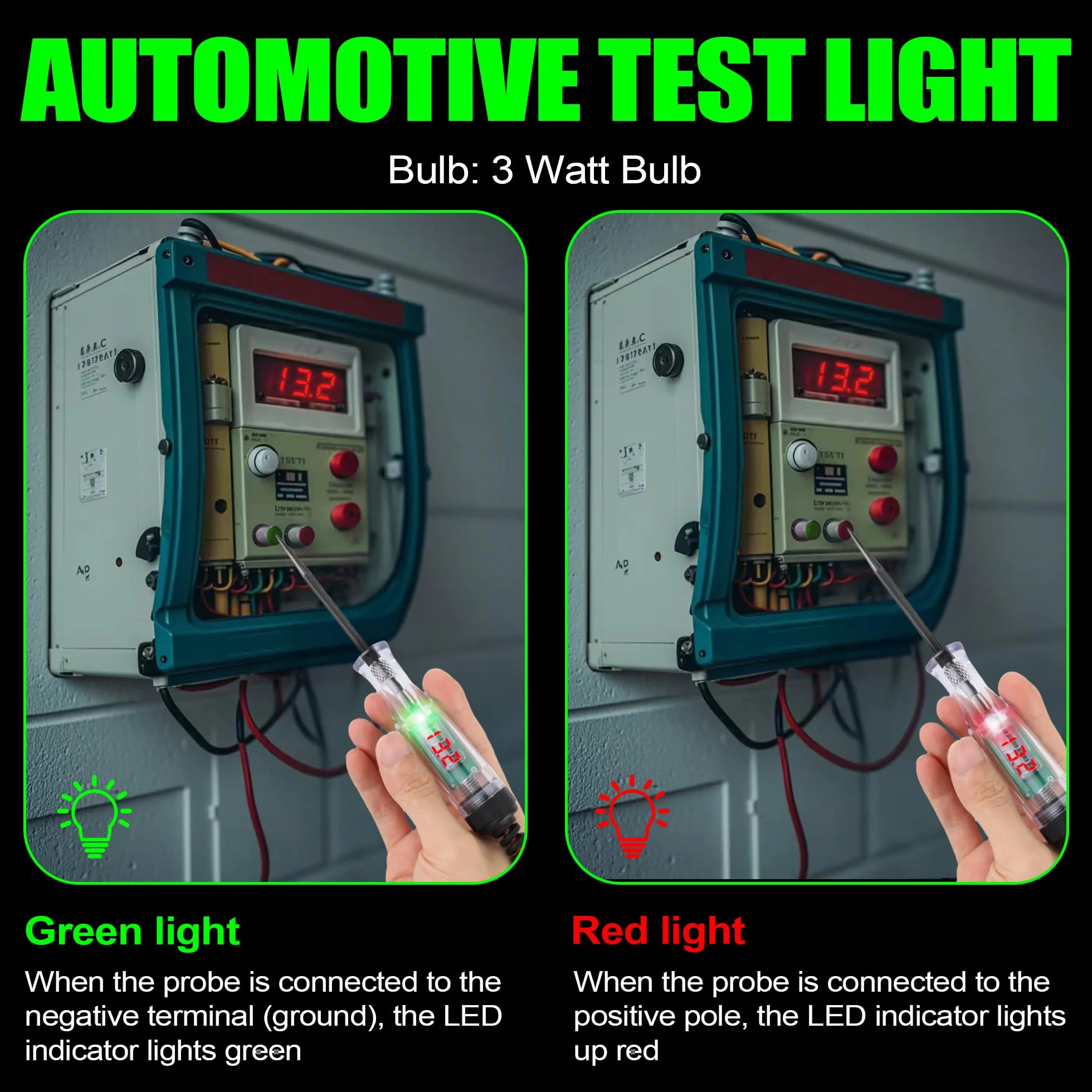 Tester obwodu samochodowego DC 6 V 12 V 24 V 36 V, elektryczny tester izolacji zakresu DC3-36V, elastyczny kabel do testu samochodowego do tetera LED