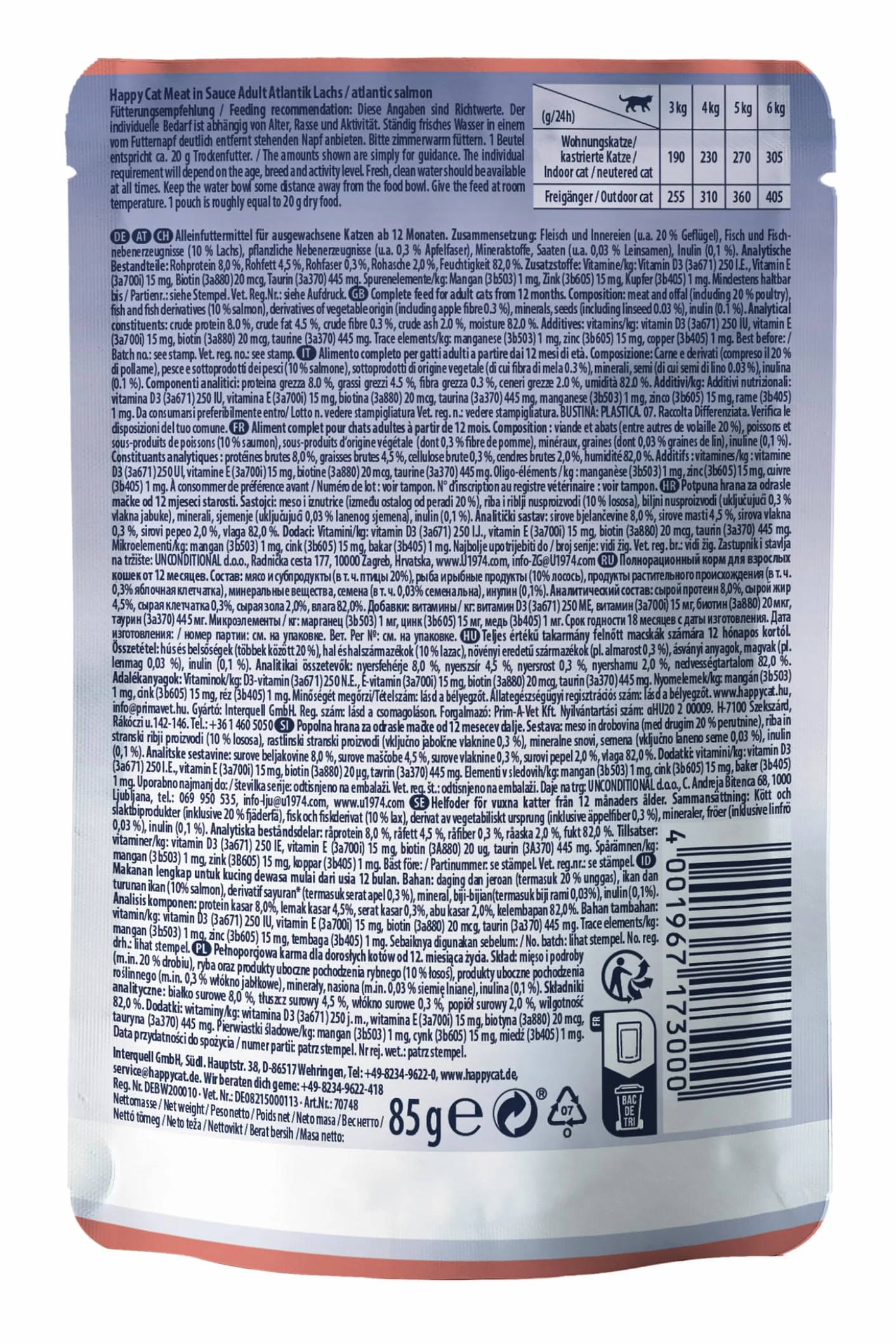 Happy Cat Culinary Meat in Sauce Atlantik łosoś Pouch 85 g