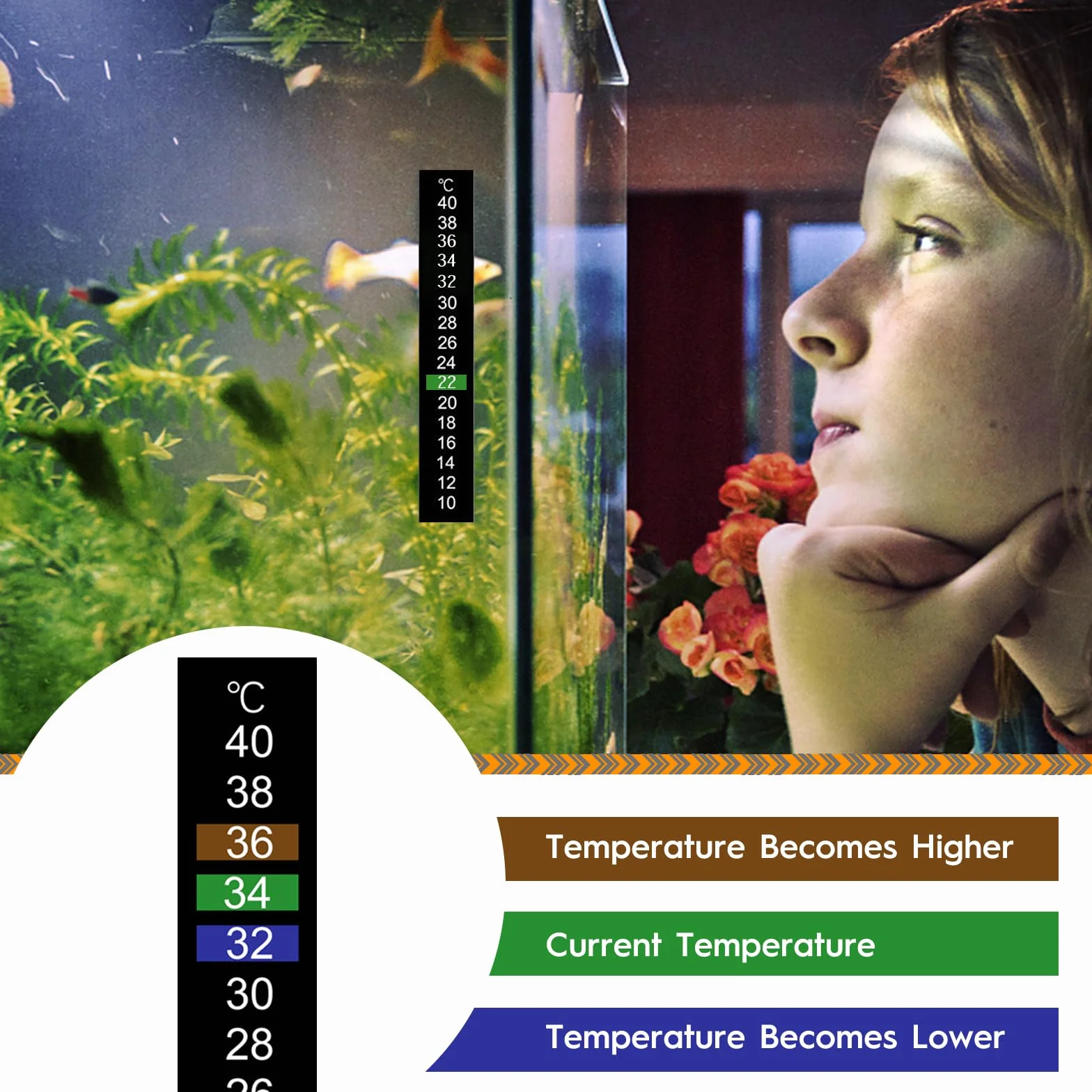 10 szt. samoprzylepnych naklejek temperaturowych, zmiana koloru, cyfrowy wskaźnik temperatury do akwarium, na butelki na mleko