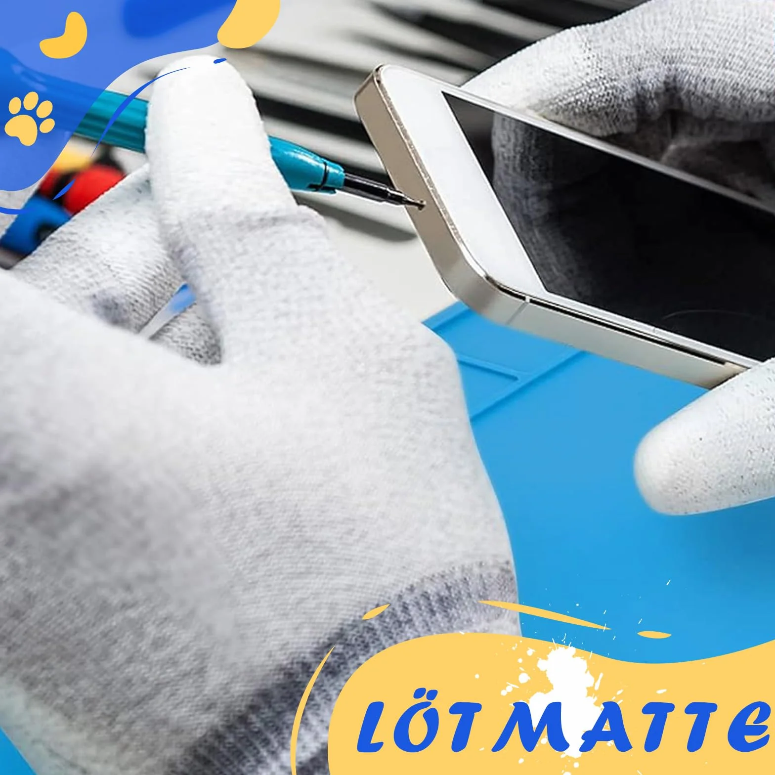 500℃ Żaroodporna Magnetyczna Mata Robocza Silikonowa Mata Lutownicza Silikon - 45 x 30 cm Mata Lutownicza Antystatyczna Mata Naprawcza Soldering Mat - do lutownic pistoletowych, elektroniki