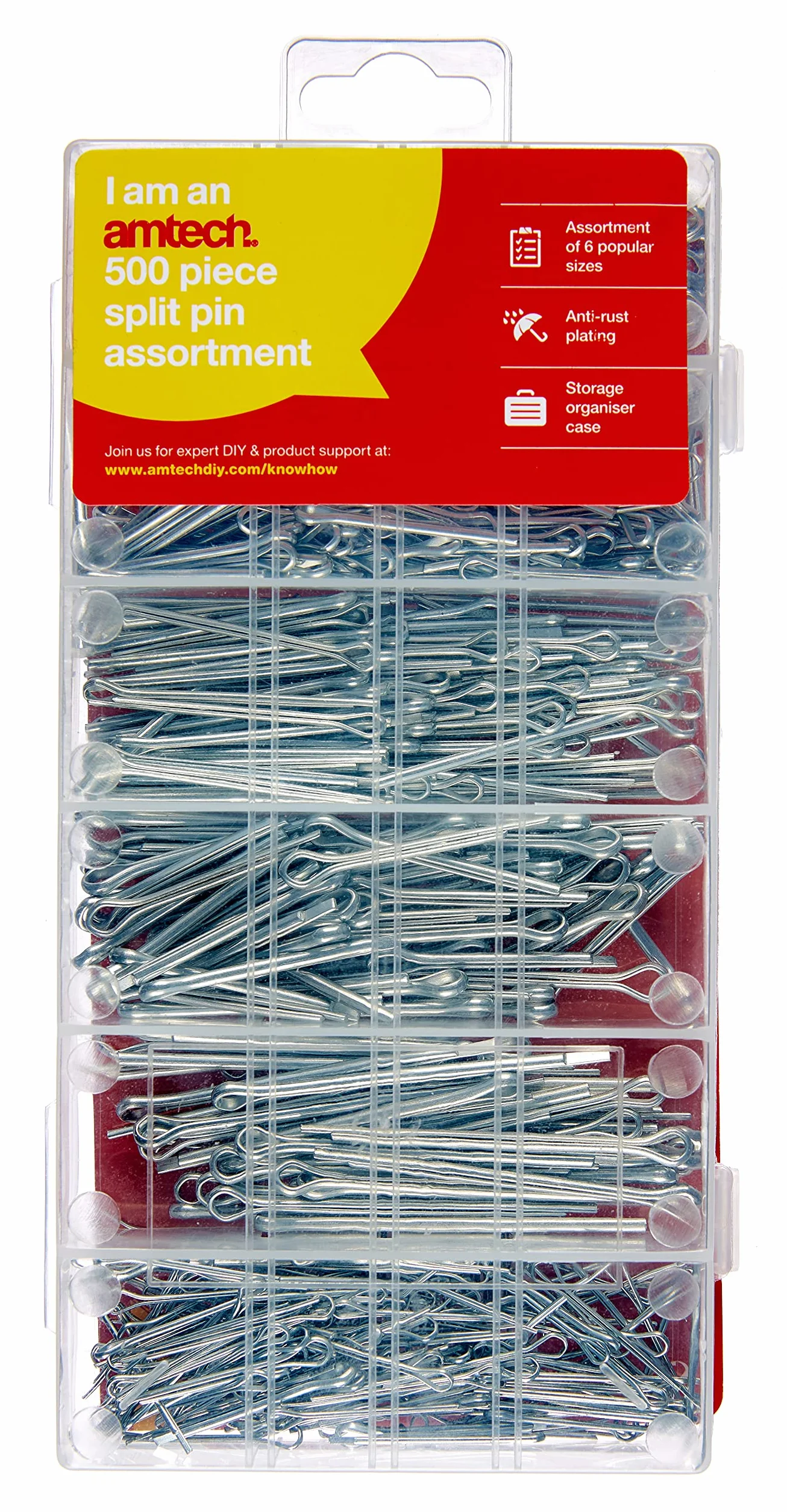 Amtech S6260 500-częściowy zestaw zawleczki/zawleczek
