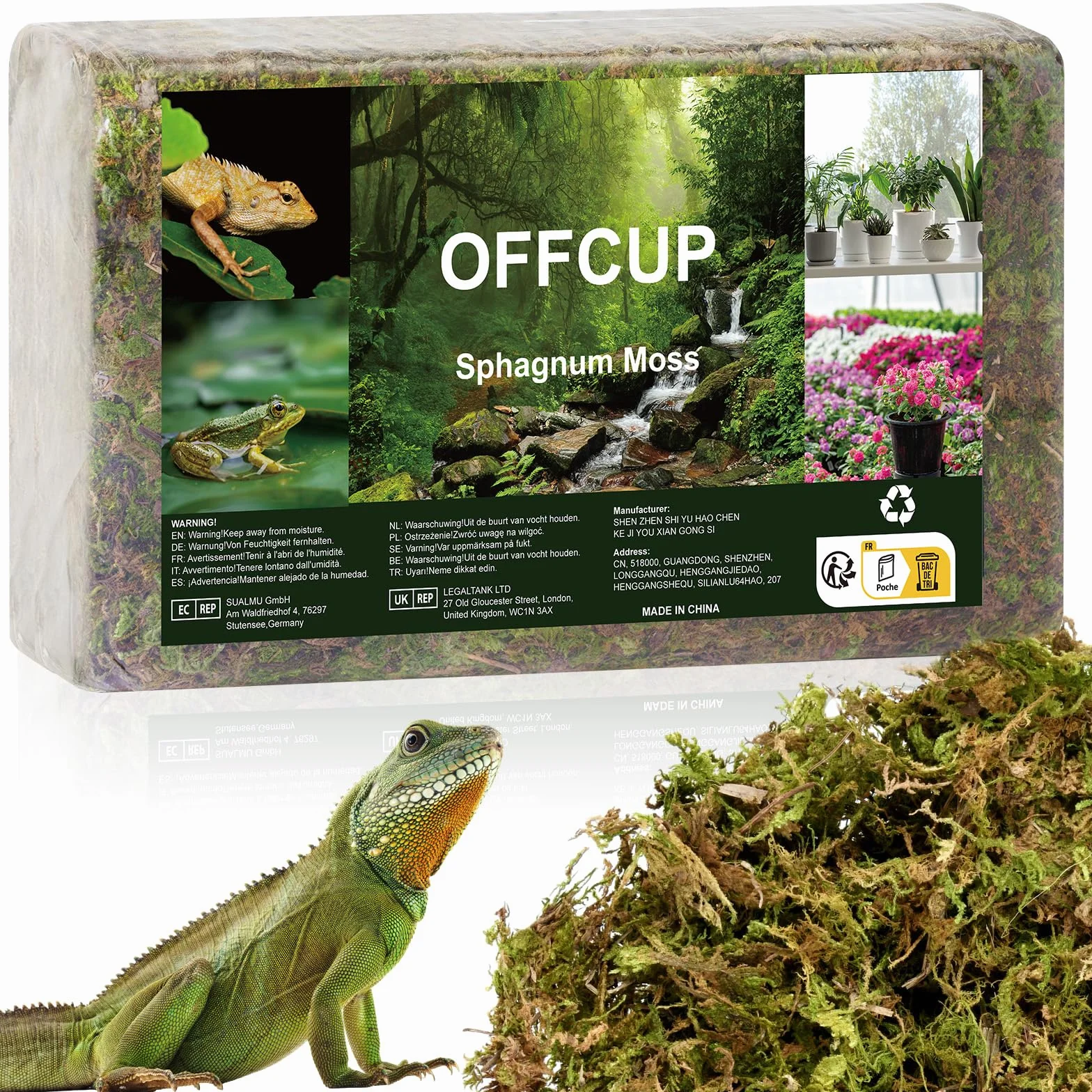 ãOFFCUP 500 g premium mchu torfowcowego do terrarium, naturalny mech terrarium, cegła do gadów, torfowca, do storczyków, roślin mięsożernych, sukulentów, kwiatów ogrodowychÓ
