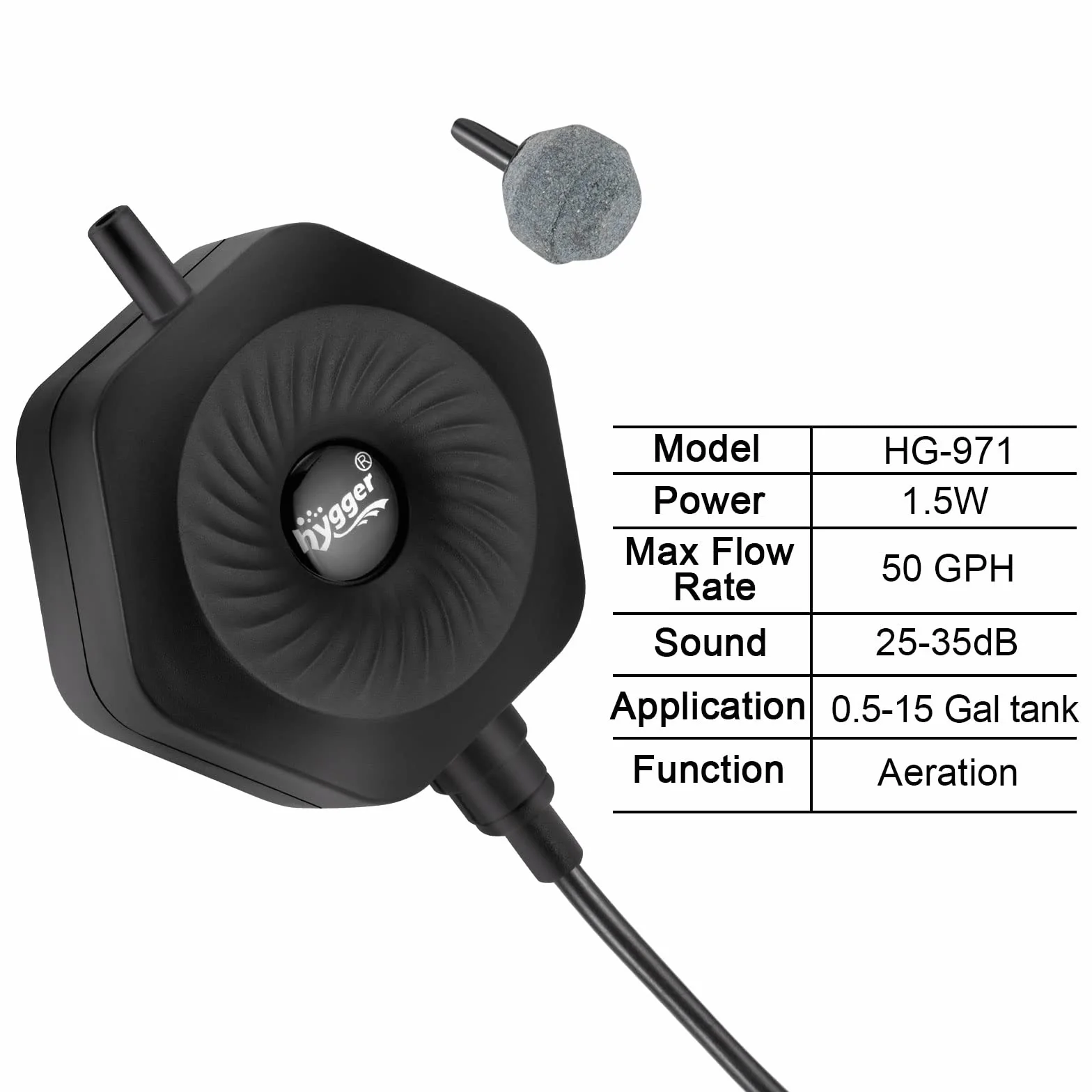 Ultra cicha mini pompka powietrza do akwarium, Betta, 1,5 W, cicha, mała pompa wentylacyjna z wężem Air Stone, przyssawka do miski na ryby 0,5-15 Gal