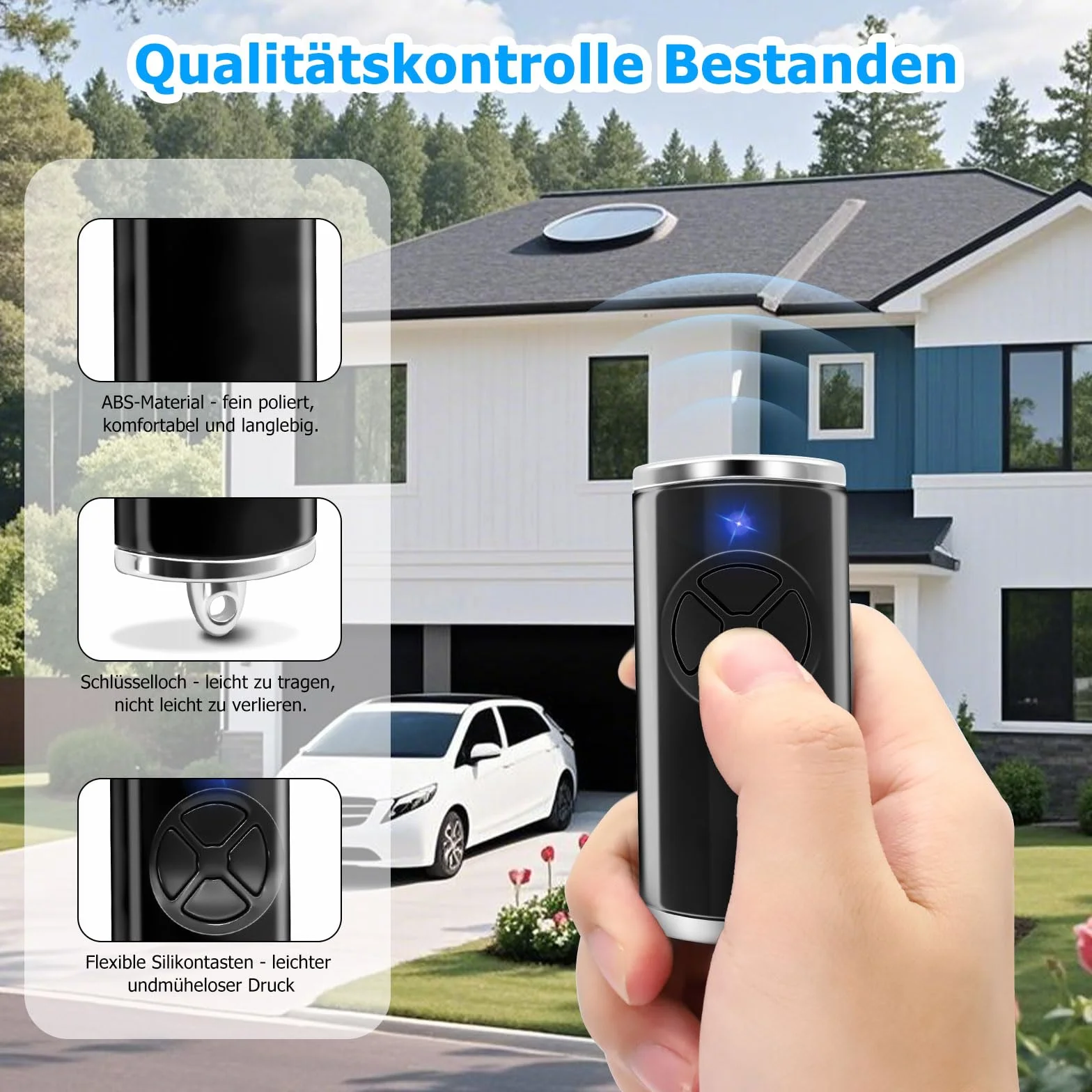 1 sztuka zastępczy nadajnik ręczny do Hörmann hse4-868-bs, otwieracz do bramy garażowej 868,3 MHz, 4 kanały kompatybilne z hse4-868-bs, hse2-868-bs(czarny)