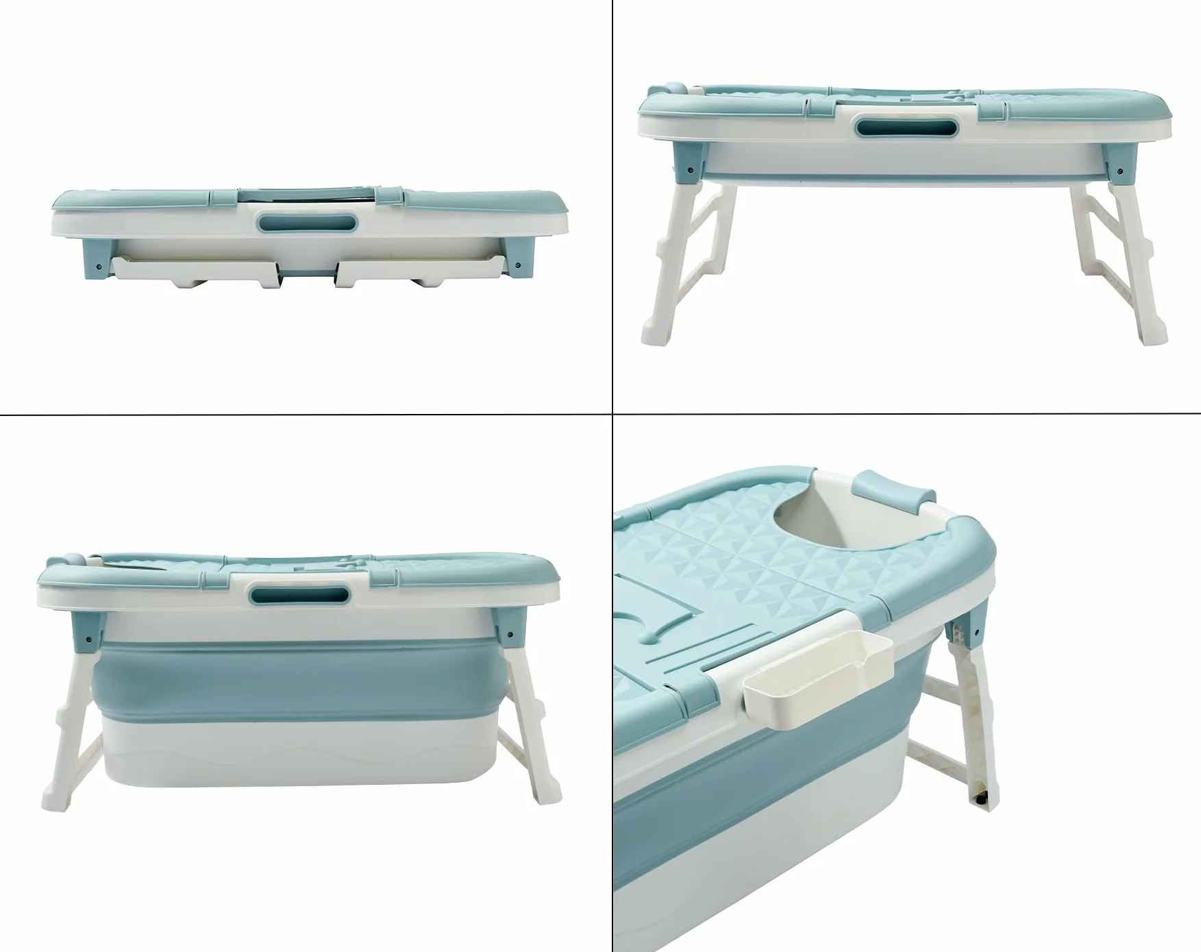 Składana wanna dla dorosłych 117 x 62 x 55 cm niebieska