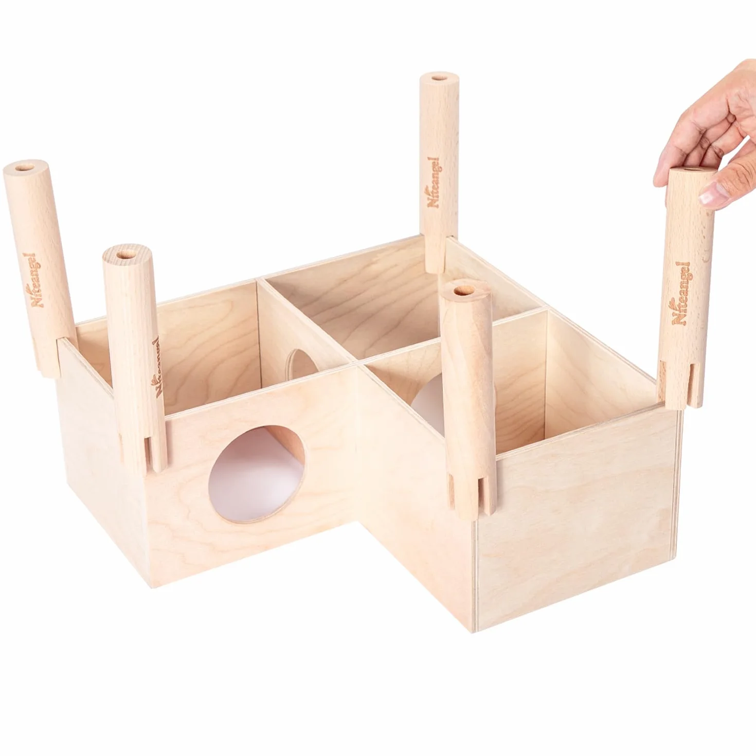 Niteangel Zestaw szczur bukowych do podnoszenia i bezpiecznego ustawiania wielokomorowego labiryntu lub platformy koła chomika (zestaw 4 szczudeł (14 cm wys.)