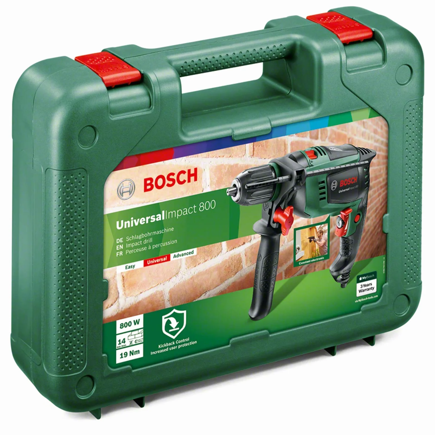 Bosch Wiertarka Udarowa 800W 230V Czarna/Zielona