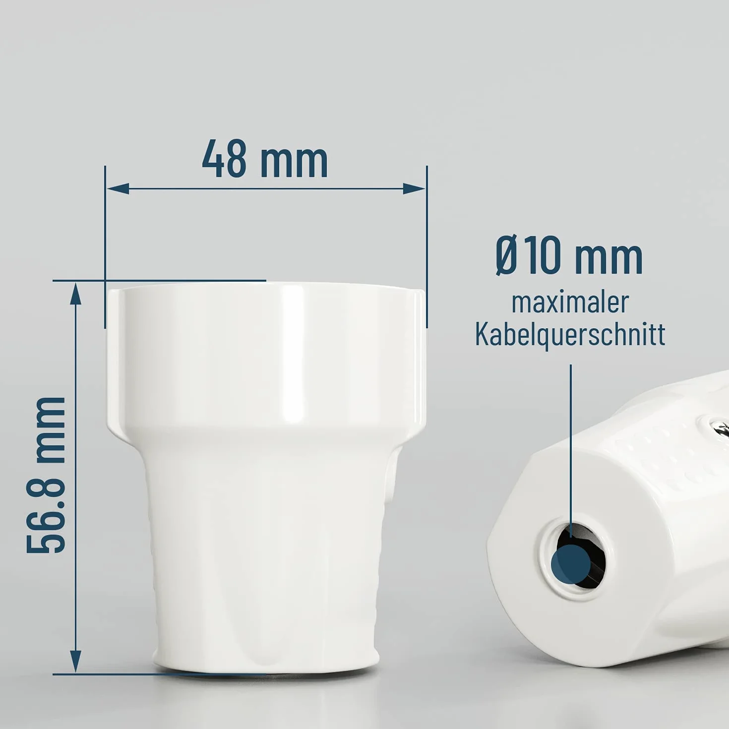 ABSINA 3x Wtyczka Schuko biała z łagodzeniem naprężeń - wtyczka ochronna PVC 230V, 2-biegunowa, 16A & 3,7kW - wtyczka Schuko IP20 do wnętrz