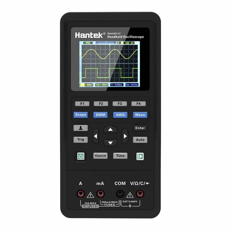 Hantek 2C42 Cyfrowy Oscyloskop Multimetr USB Przenośny 2 kanały 40 MHz 250MSa/s Wielofunkcyjność Próbnik