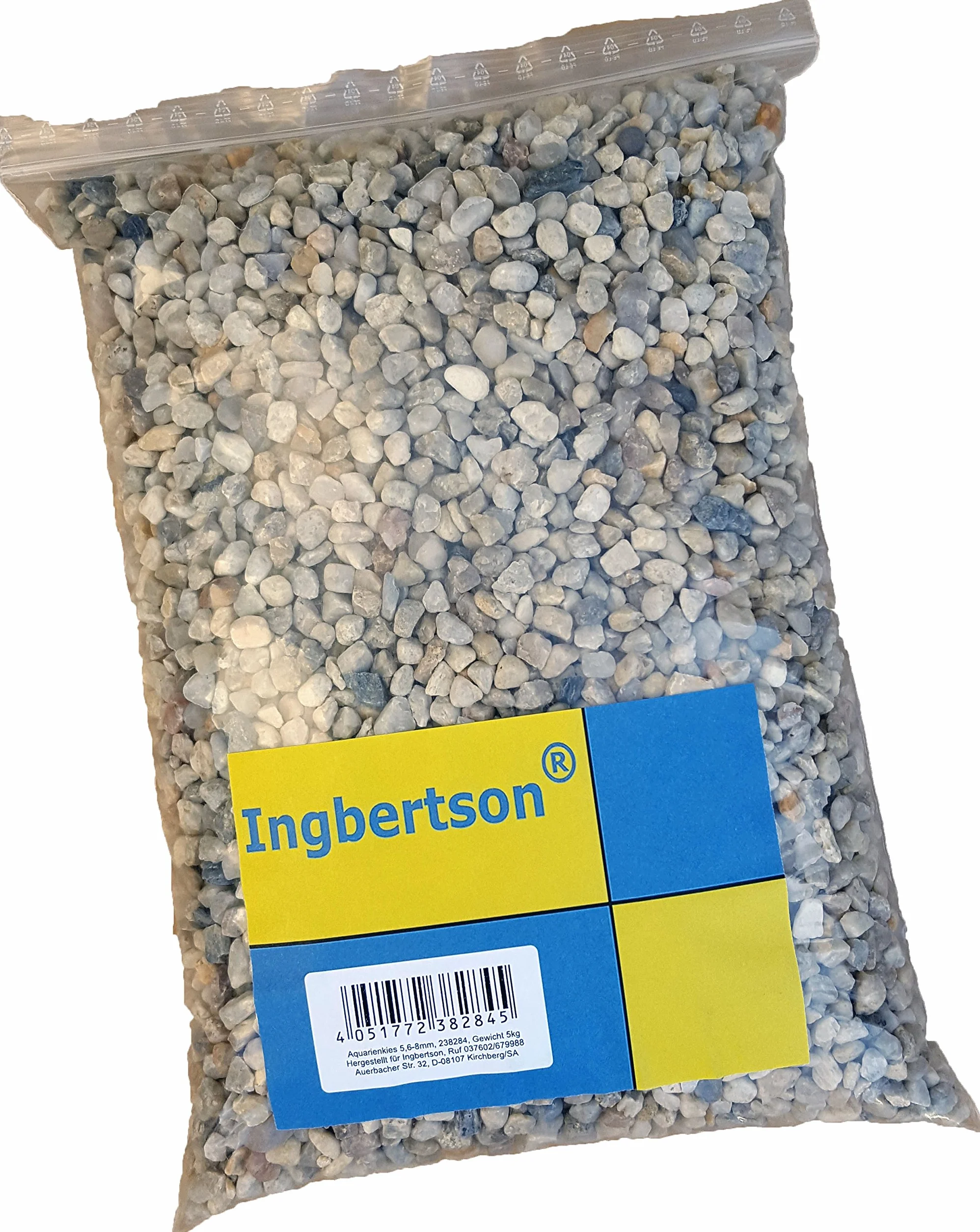 Ingbertson® 5,6 – 8 mm żwirek do akwarium, piasek akwariowy, żwirek akwariowy, podłoże do akwariów