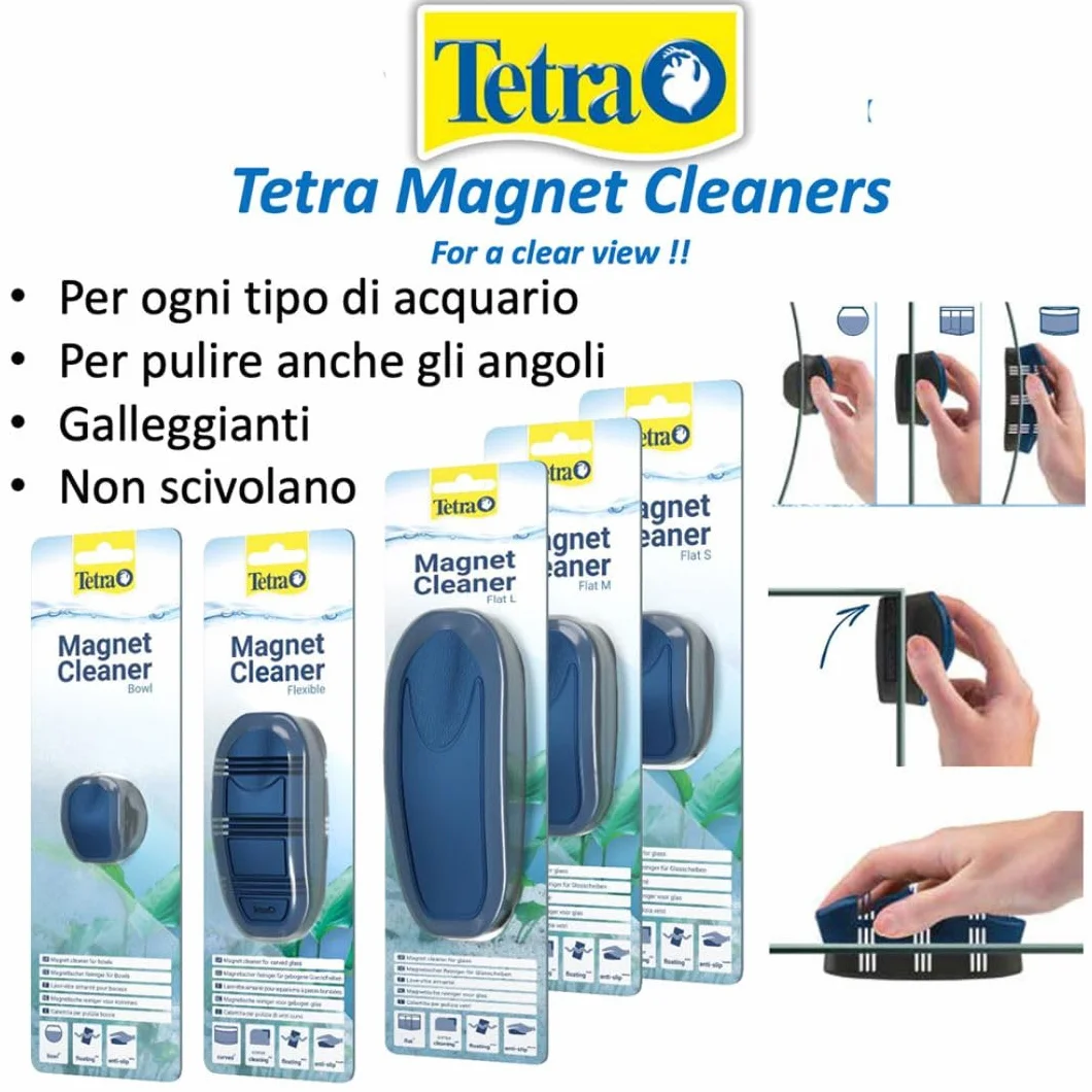 Tetra Magnetyczny środek czyszczący płaski M – magnetyczny środek do czyszczenia szyb do akwarium, magnes tarczowy do szybkiego i łatwego czyszczenia akwariów o grubości szkła do 6 mm