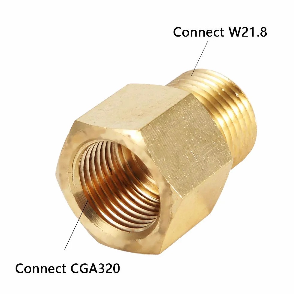 Adapter Butli CO2, Mosiężny Zbiornik Butli W21.8 CGA320 Adapter Adaptera Regulatora Złącze Adaptera Złącze Zbiornika Akcesoria Konwertera (Konwertuj W21.8 na CGA320)