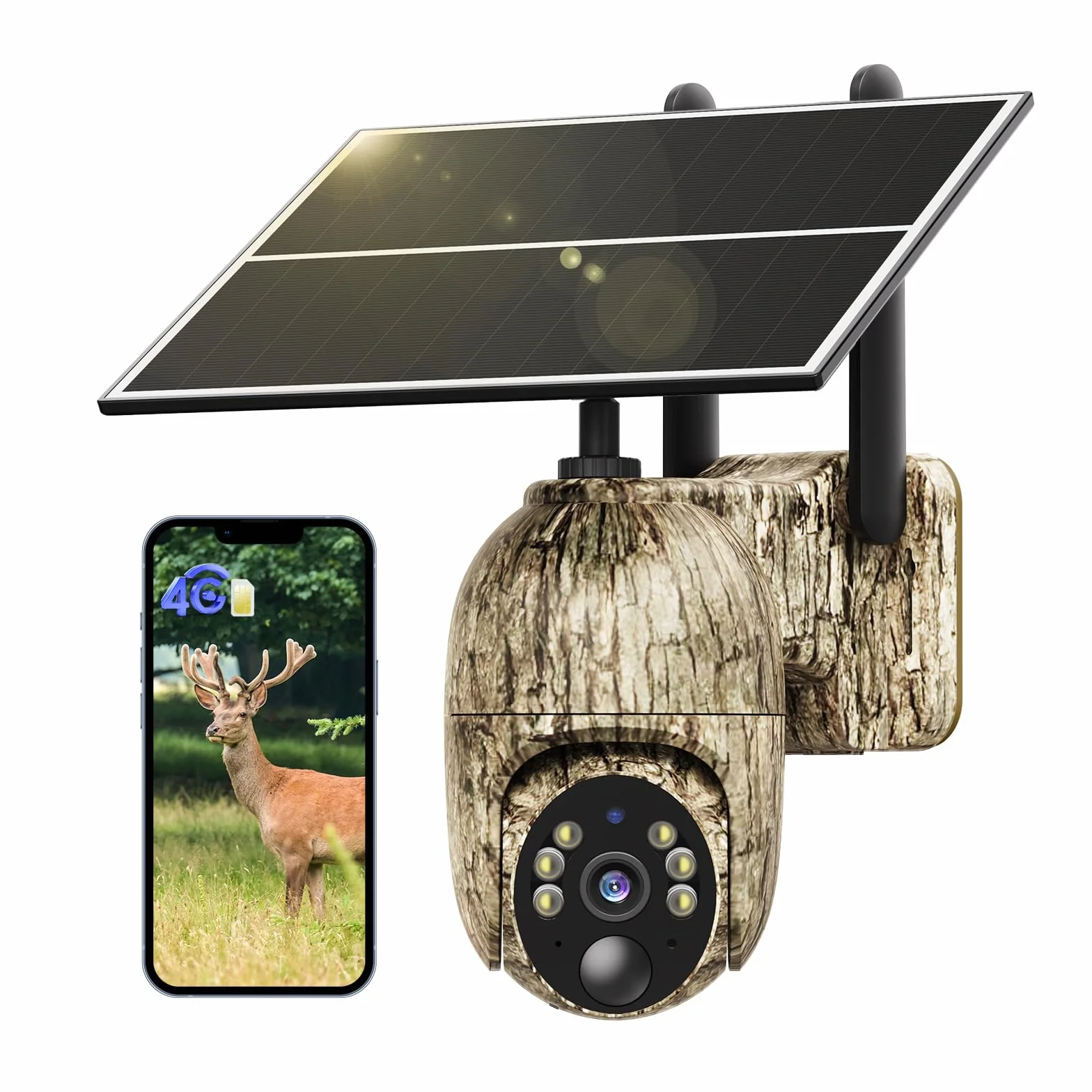 4G LTE kamera do obserwacji dzikich zwierząt z kartą SIM, 2K solarna kamera do obserwacji dzikich zwierząt z aplikacją do transmisji na telefon, bezprzewodowa kamera do monitoringu na zewnątrz z