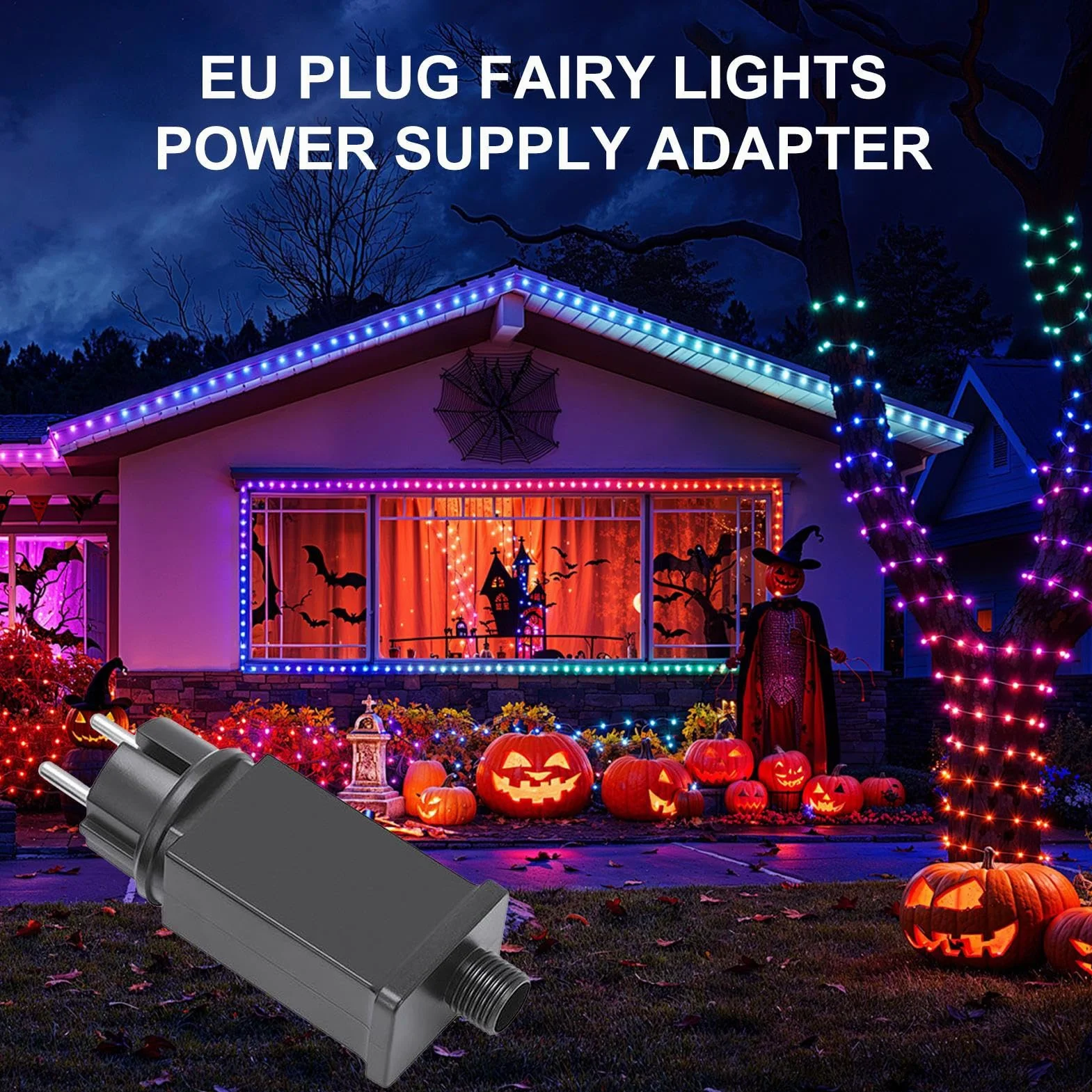 Transformator ?wiat?a LED,Zasilacz 12V Wtyczka UE Do Lampek LED,Wodoodporna Transformator Niskonapi?ciowa IP44 | na Halloween i Bo?e Narodzenie