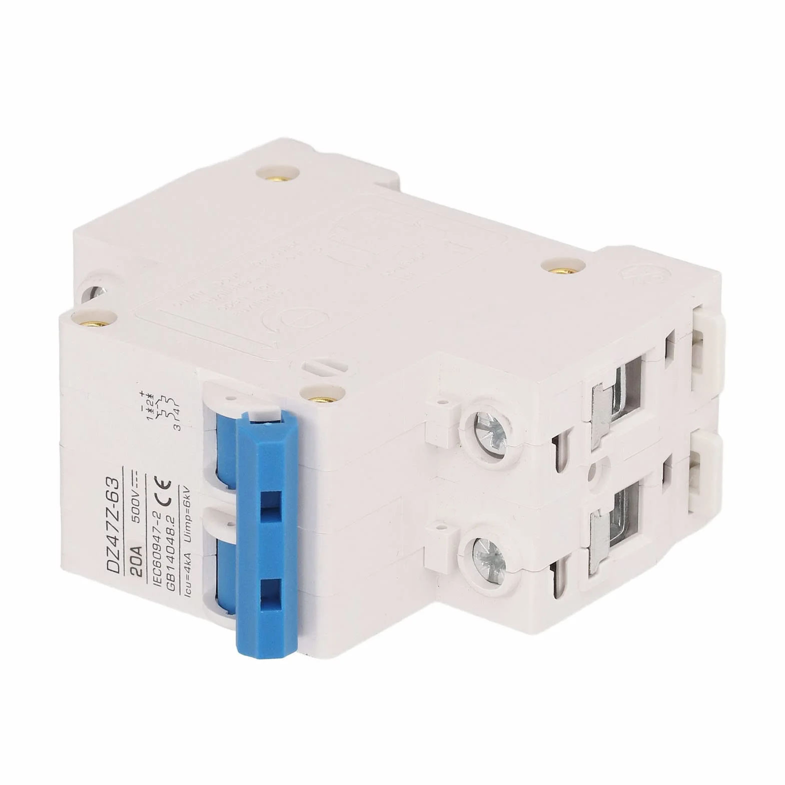 FILFEEL Wyłącznik 2P DC 4kA Icu 6kV Uimp Szybkie Wyzwalanie dla Systemów Fotowoltaicznych i Nie Tylko (20A)