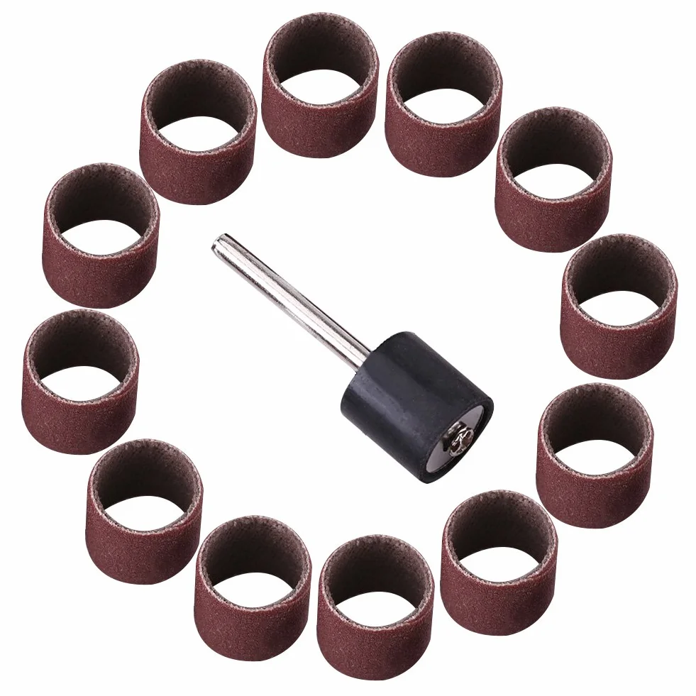 Cylinder szlifierski Akozon, 100 szt. Bęben + 1 szt. Trzpień korbowodu dla Rotary Drll papier ścierny zespoły tuleje wrzeciona zestaw do polerowania drewna Craft 80/320/600 Grit (320#)