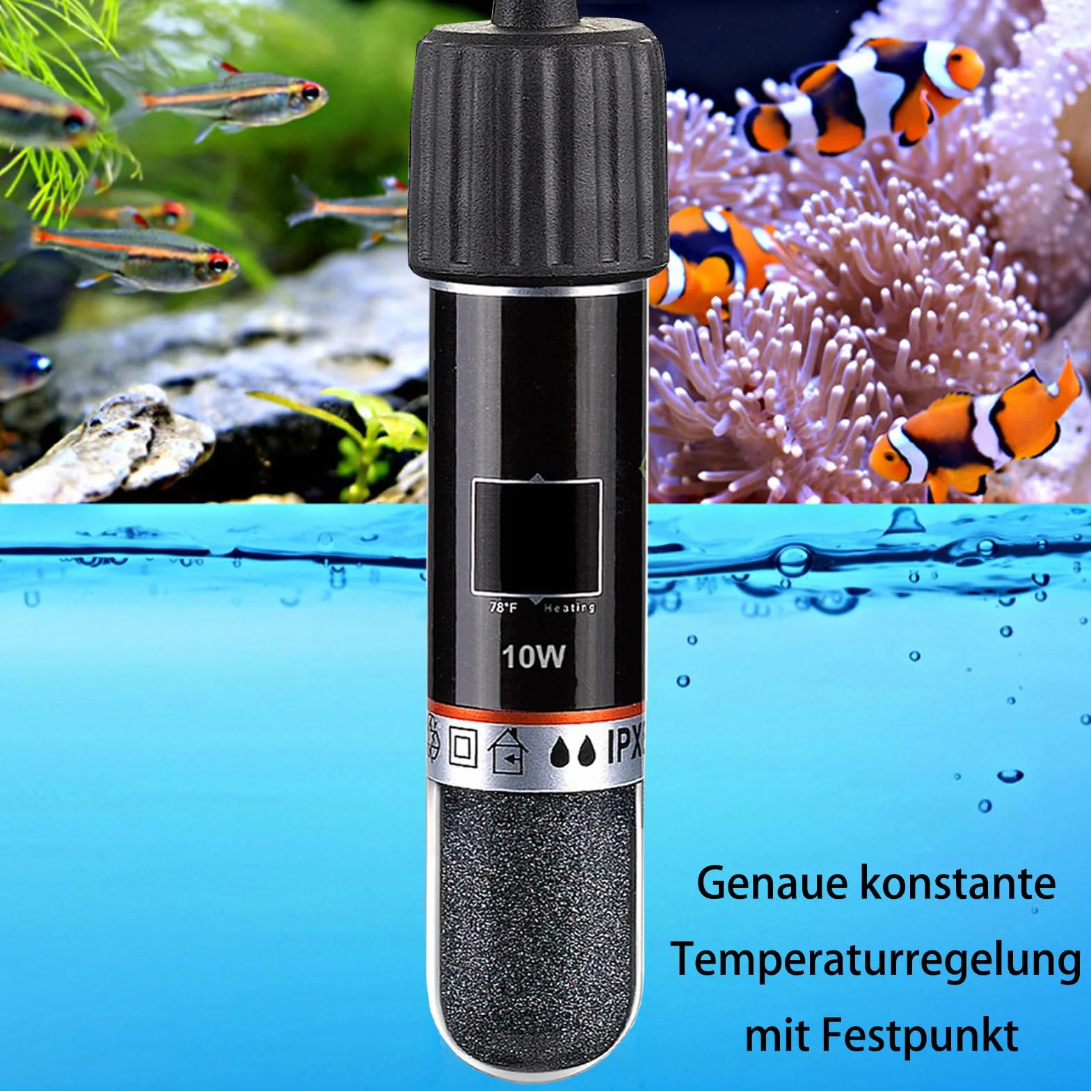 GERUI USB grzejnik do akwarium 10W z termostatem do słonej i słodkiej wody