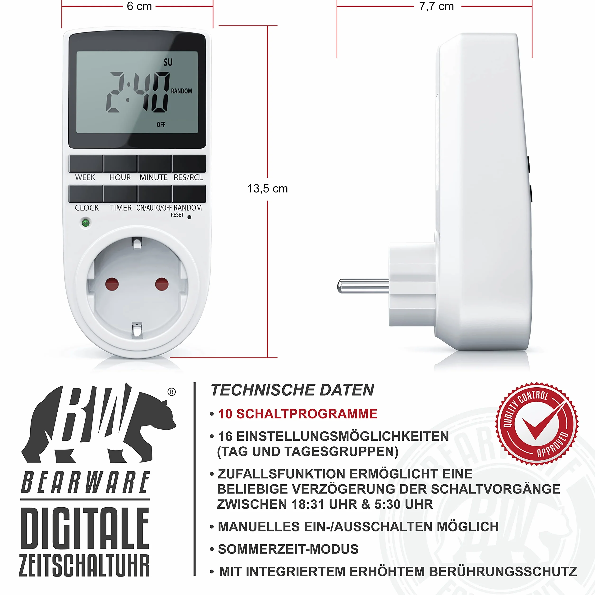 CSL Cyfrowy Timer Sterujący z Wyświetlaczem LCD o Przekątnej 2,1 Cala