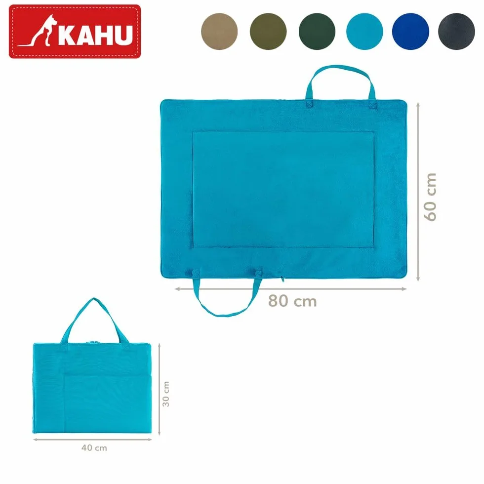 KAHU® Składana Mata dla Psa w Podróży Jako Torba (60 x 80 cm) • Przenośny Koc • Legowisko do Zabrania Ze Sobą • Nadaje Się Jako Torba do Noszenia