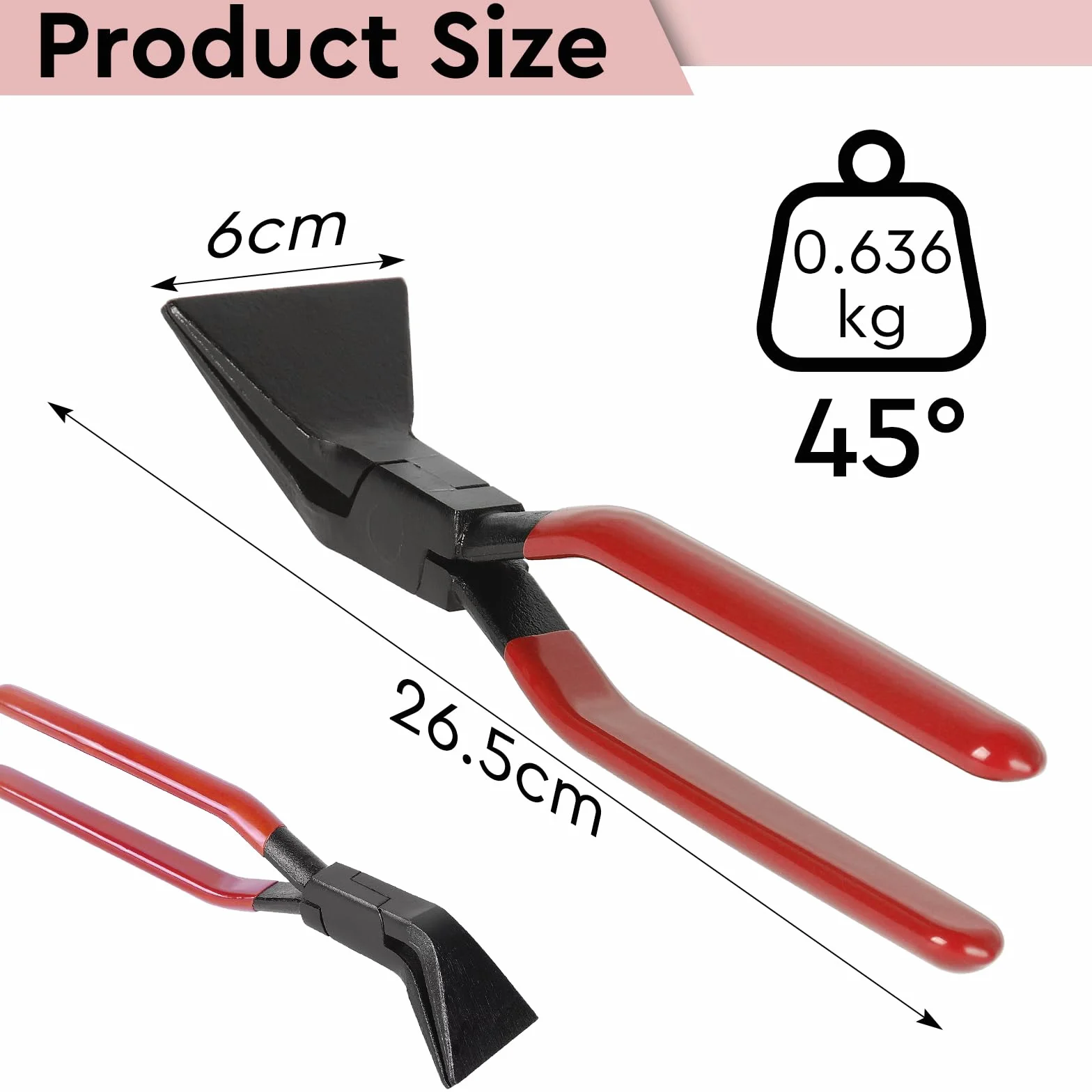 EFUTURETIME Szczypce do gięcia blachy, 45°, szerokość szczęki 60 mm, narzędzie do dekarzy