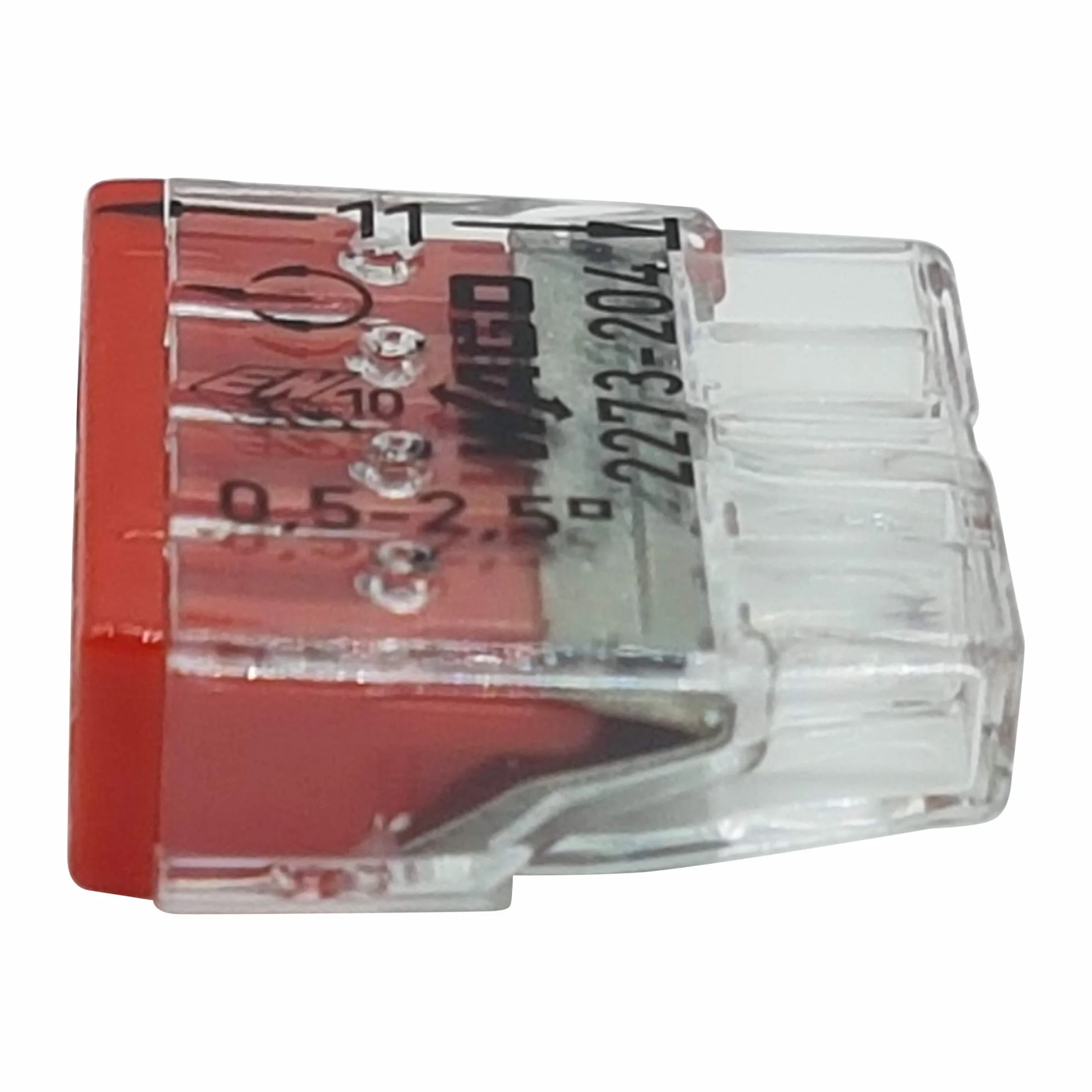 Wago 2273-204 COMPACT Zaciski przyłączeniowe 4-biegunowe 0,5–2,5 mm² przezroczyste/białe 10 szt.