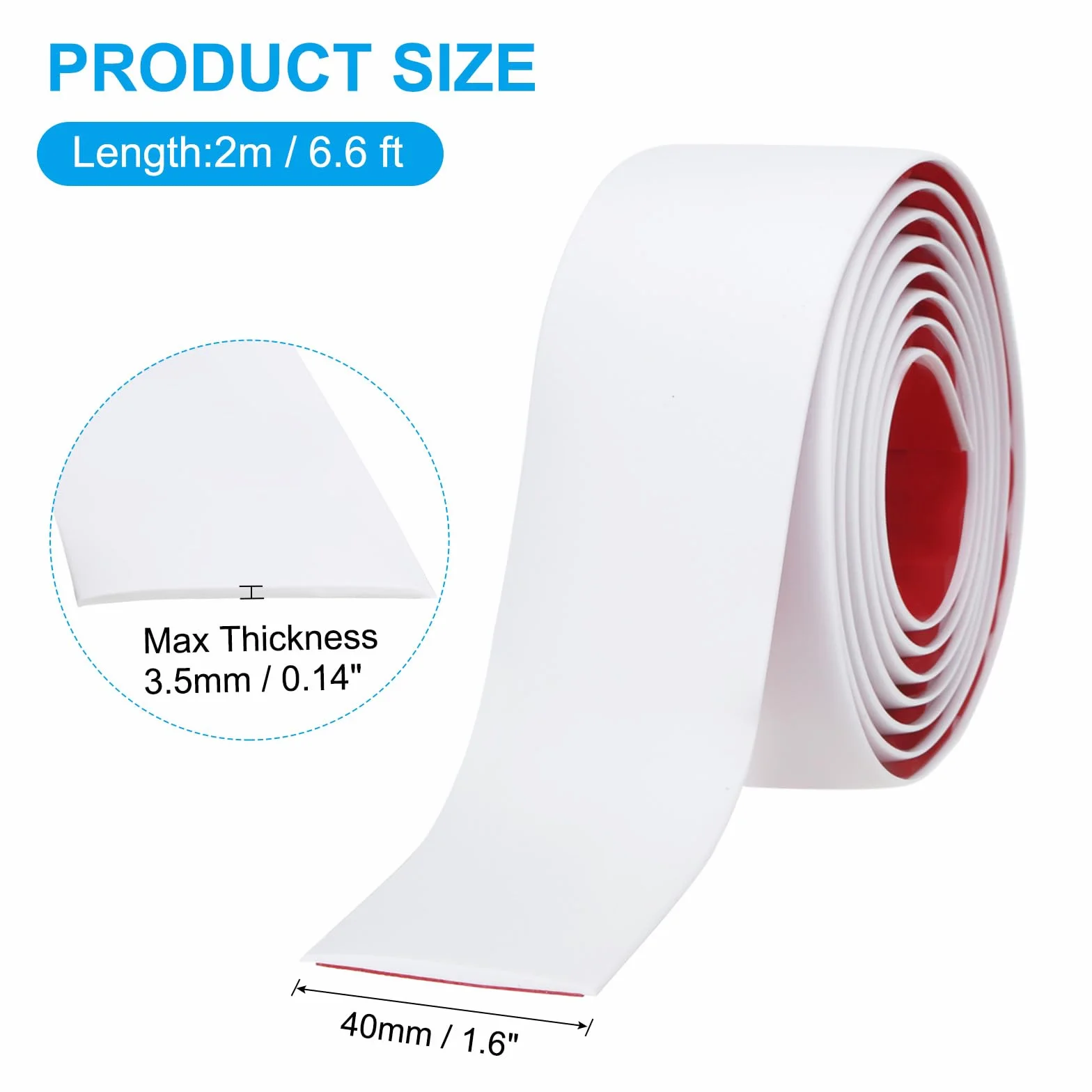 PATIKIL Samoprzylepna listwa przejściowa do podłogi, 40 mm x 2 m, winylowa, laminowana, płaska ścianka działowa, do łączenia szczelin podłogowych, drzwi, wykładziny dywanowej, płytek podłogowych,