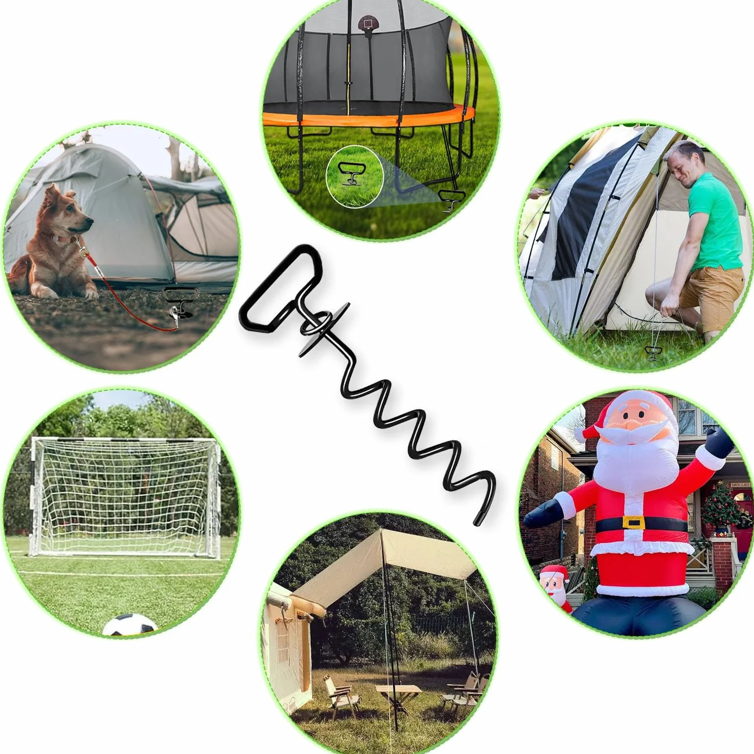 Kotwa gruntowa dla psa, spiralna kotwa gruntowa dla psów, nie plącze się, wytrzymały słupek dla psa, do ogrodu, na plażę, trawnik, do użytku na zewnątrz